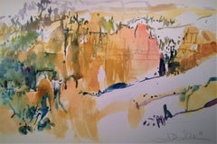 Bryce Canyon Winter, Painting, Watercolor on Watercolor Paper