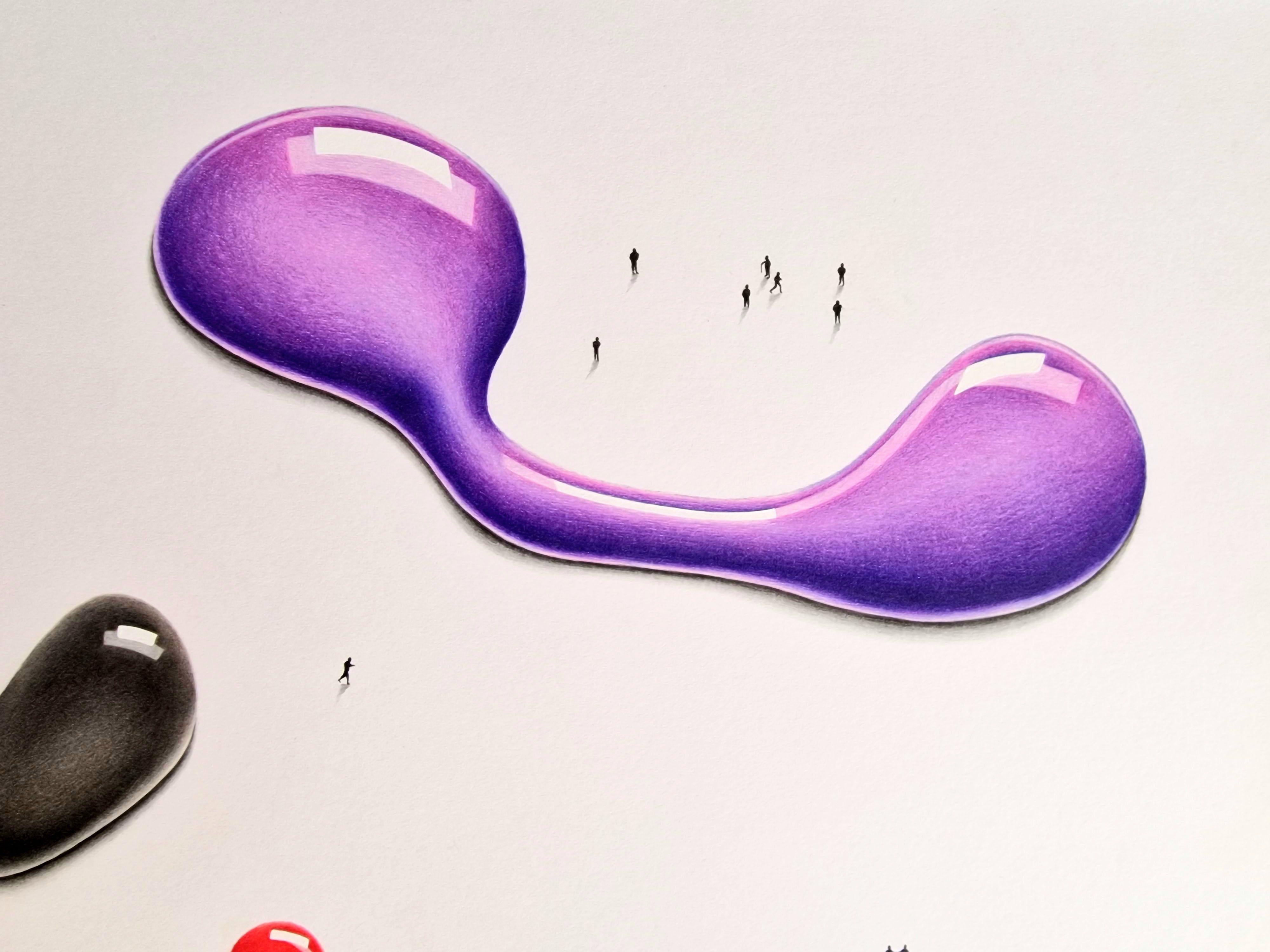 Meditative forms, Drawing, Pencil/Colored Pencil on Paper - Abstract Art by Daniel Shipton