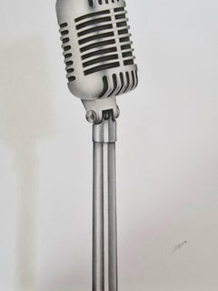 Rock n roll microphone, Drawing, Pencil/Colored Pencil on Paper
