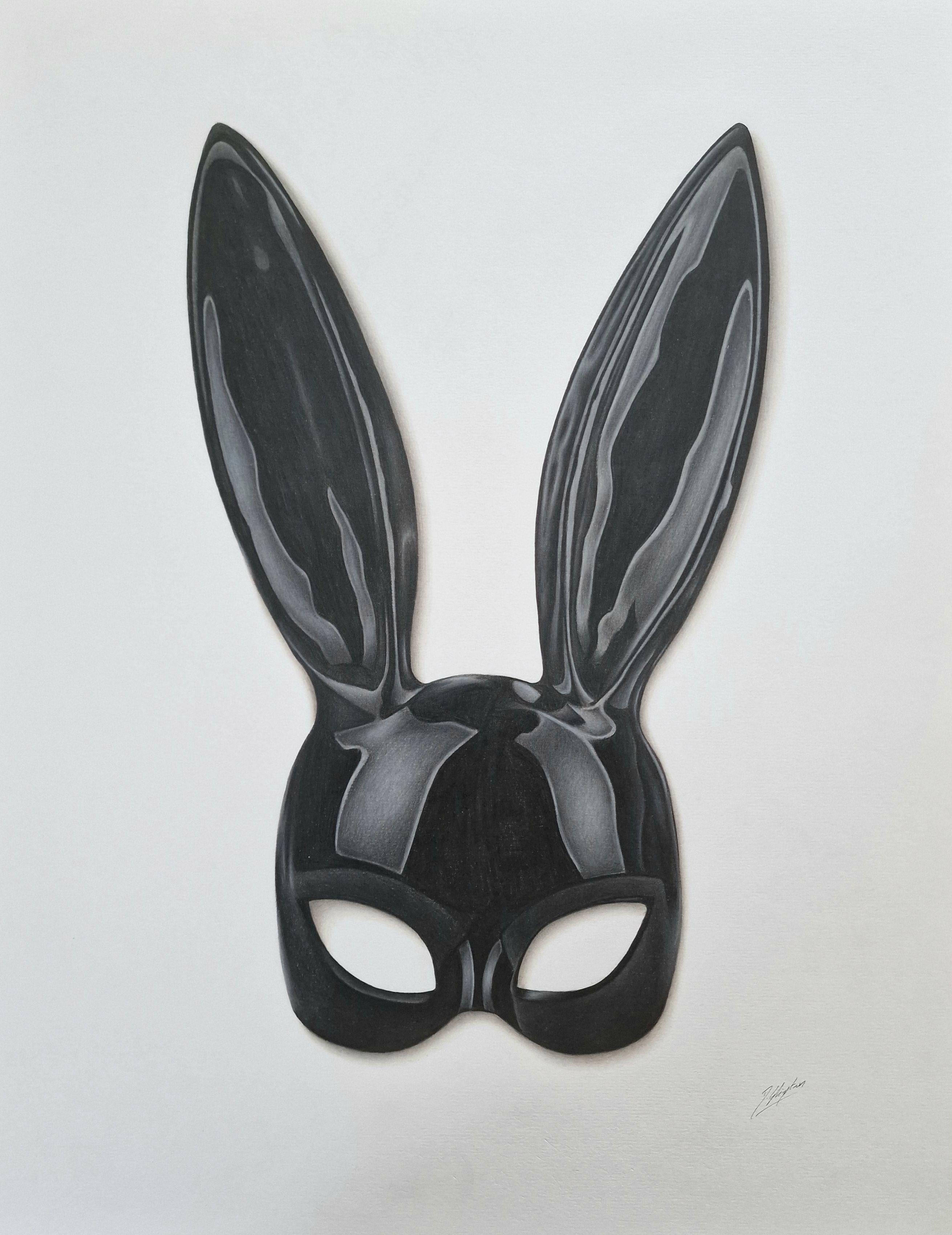 Bunny Mask, Drawing, Pencil/Colored Pencil on Paper - Art by Daniel Shipton