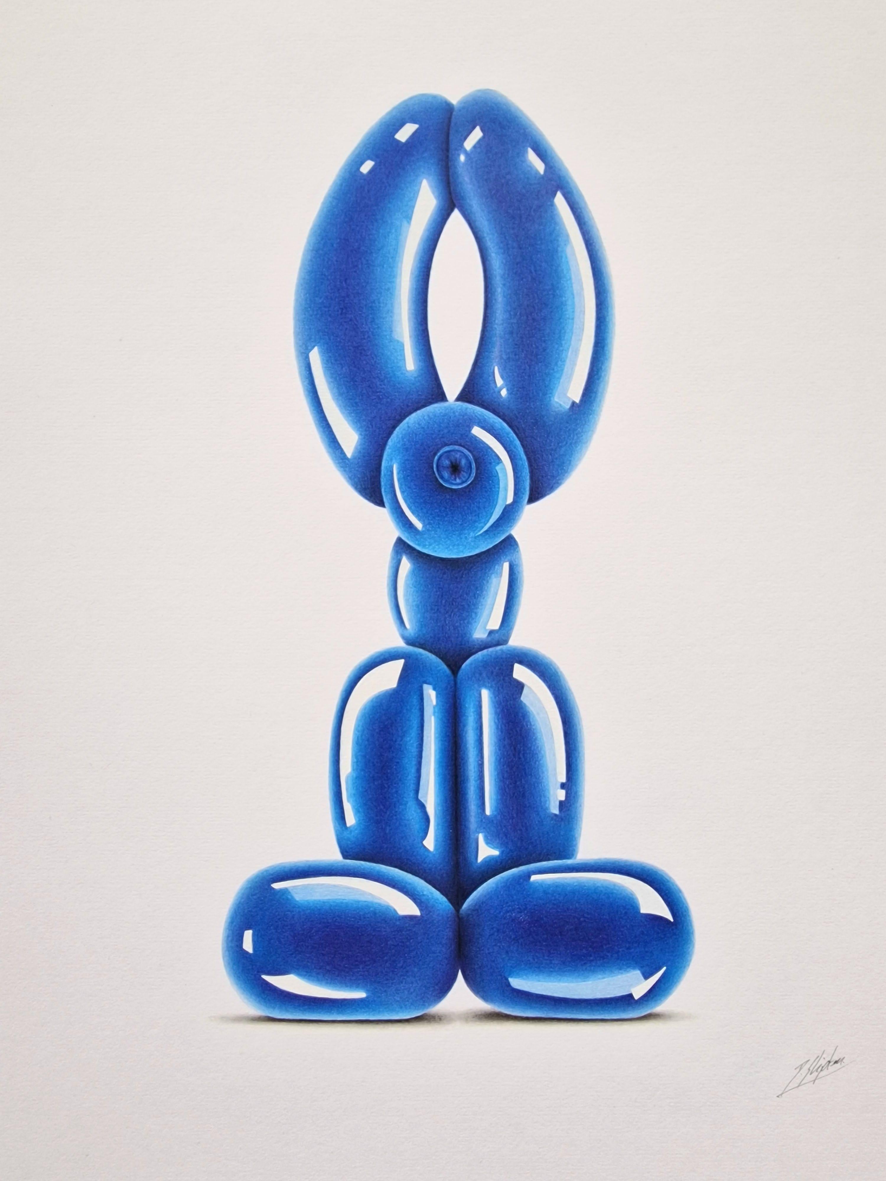 Conejito Globo Azul, Dibujo, Lápiz/Lápiz de color sobre papel - Art Arte pop de Daniel Shipton