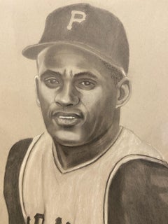 Roberto Clemente, Dibujo, Carboncillo sobre papel