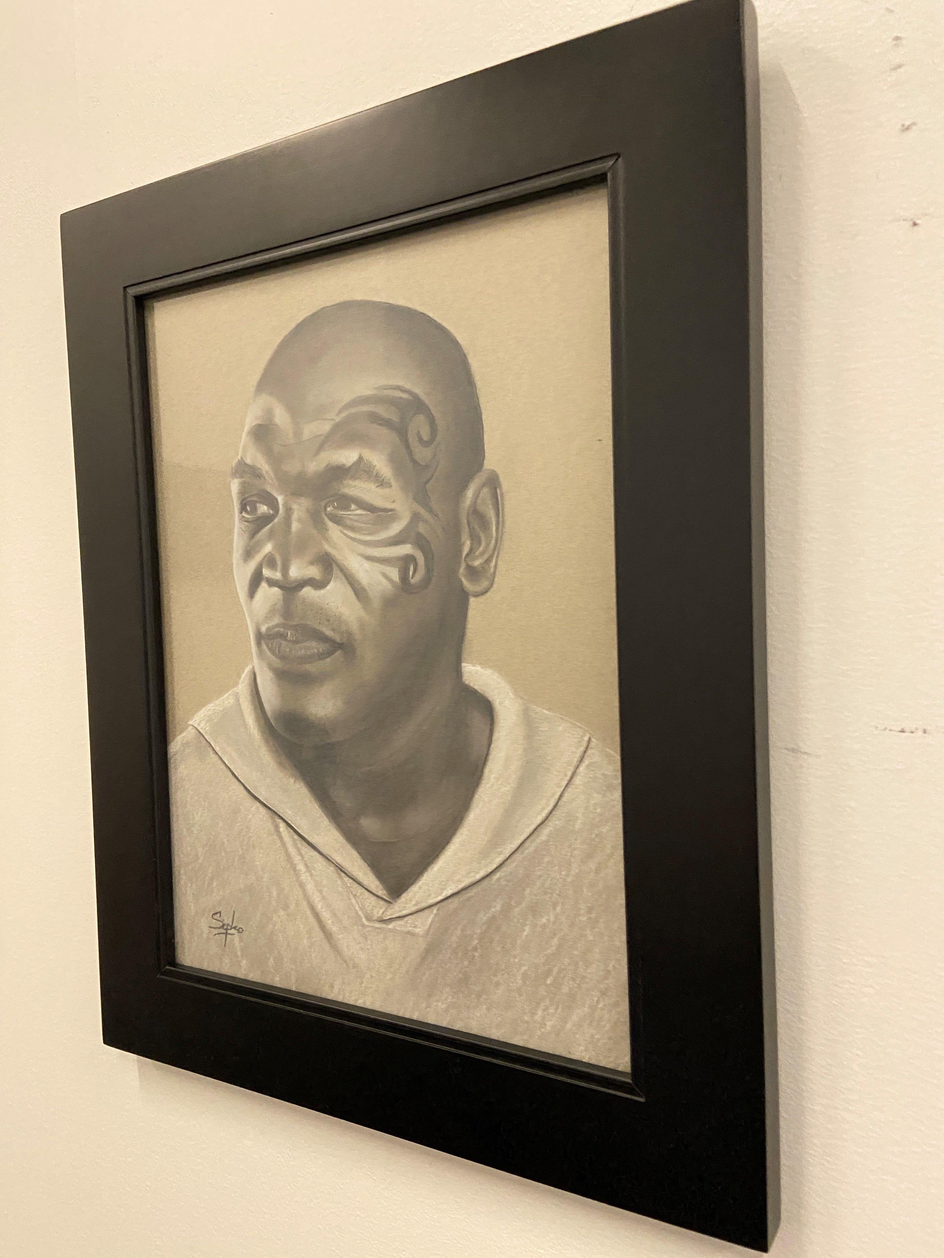 This is portrait of arguably one of the most feared boxers in the history of the sport.  This piece will complement your sports collection room quite nicely and demonstrate your love of the sport and person that he has become.  The piece is done