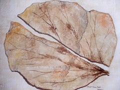 Trace Fossil Leaf, Painting, Watercolor on Paper