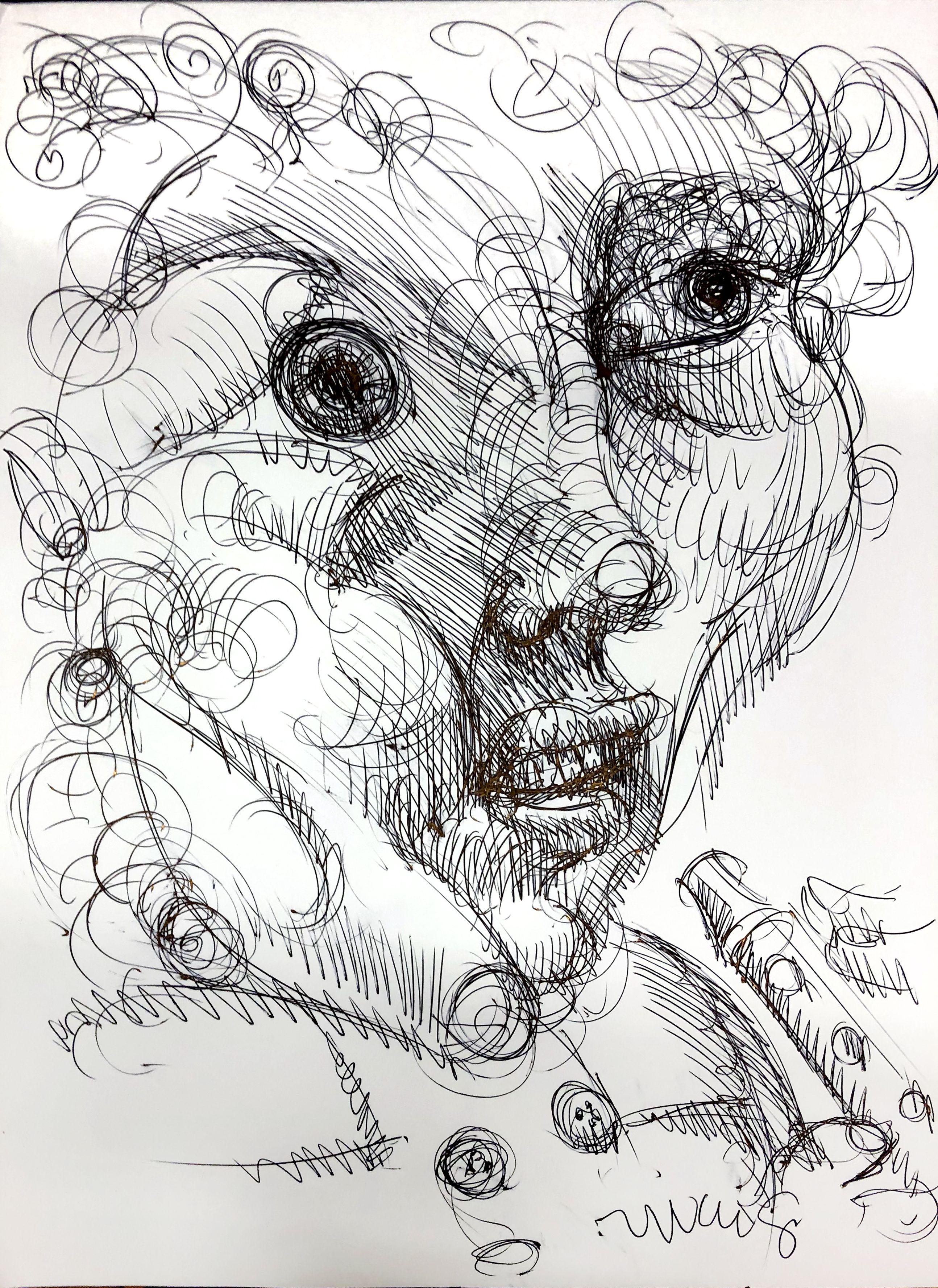 Athena, Drawing, Pen & Ink on Other - Art by Edward Zelinsky