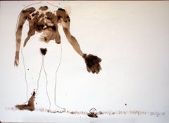 she dropped the ball, Drawing, Pen & Ink on Watercolor Paper