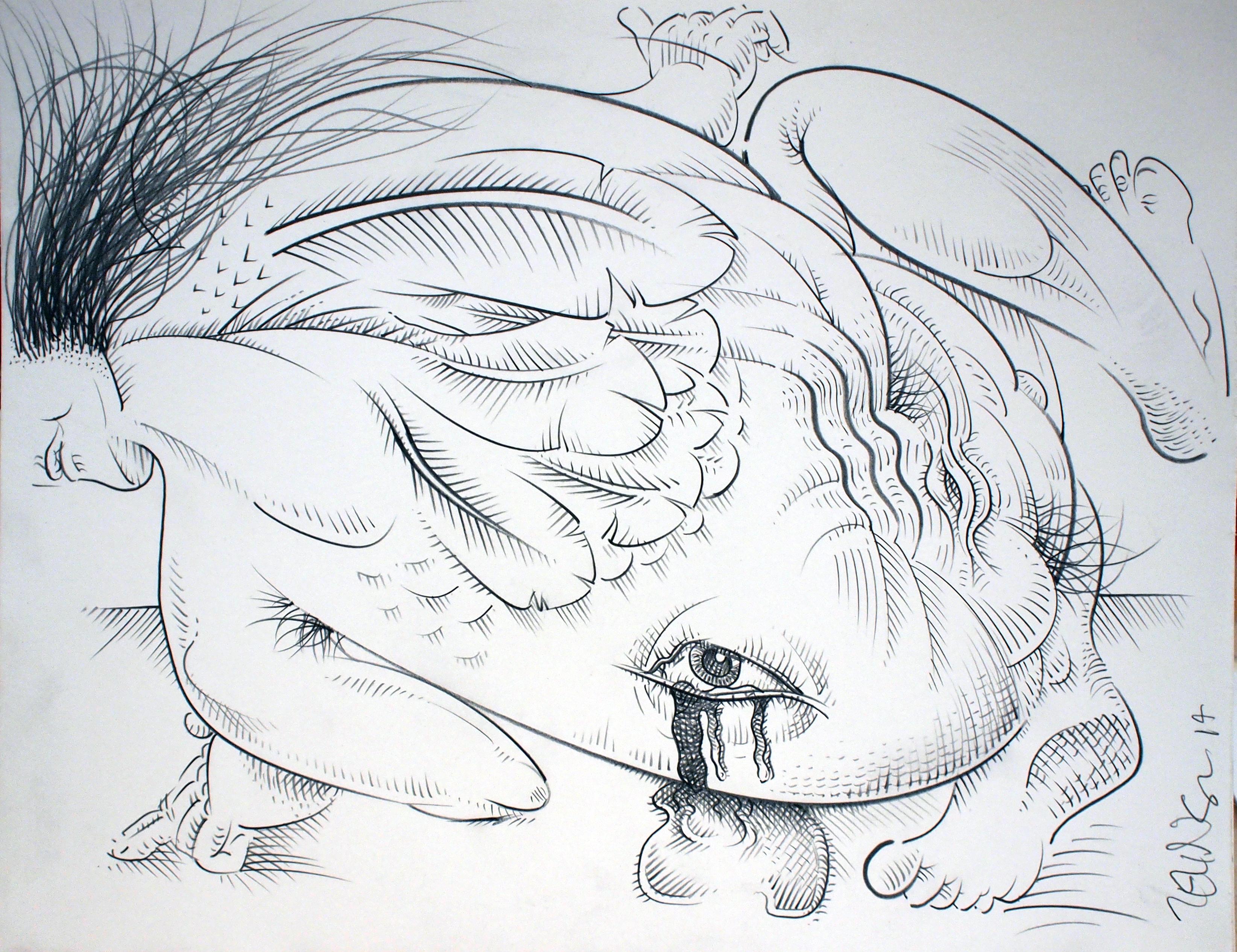the fall, Drawing, Pencil/Colored Pencil on Watercolor Paper