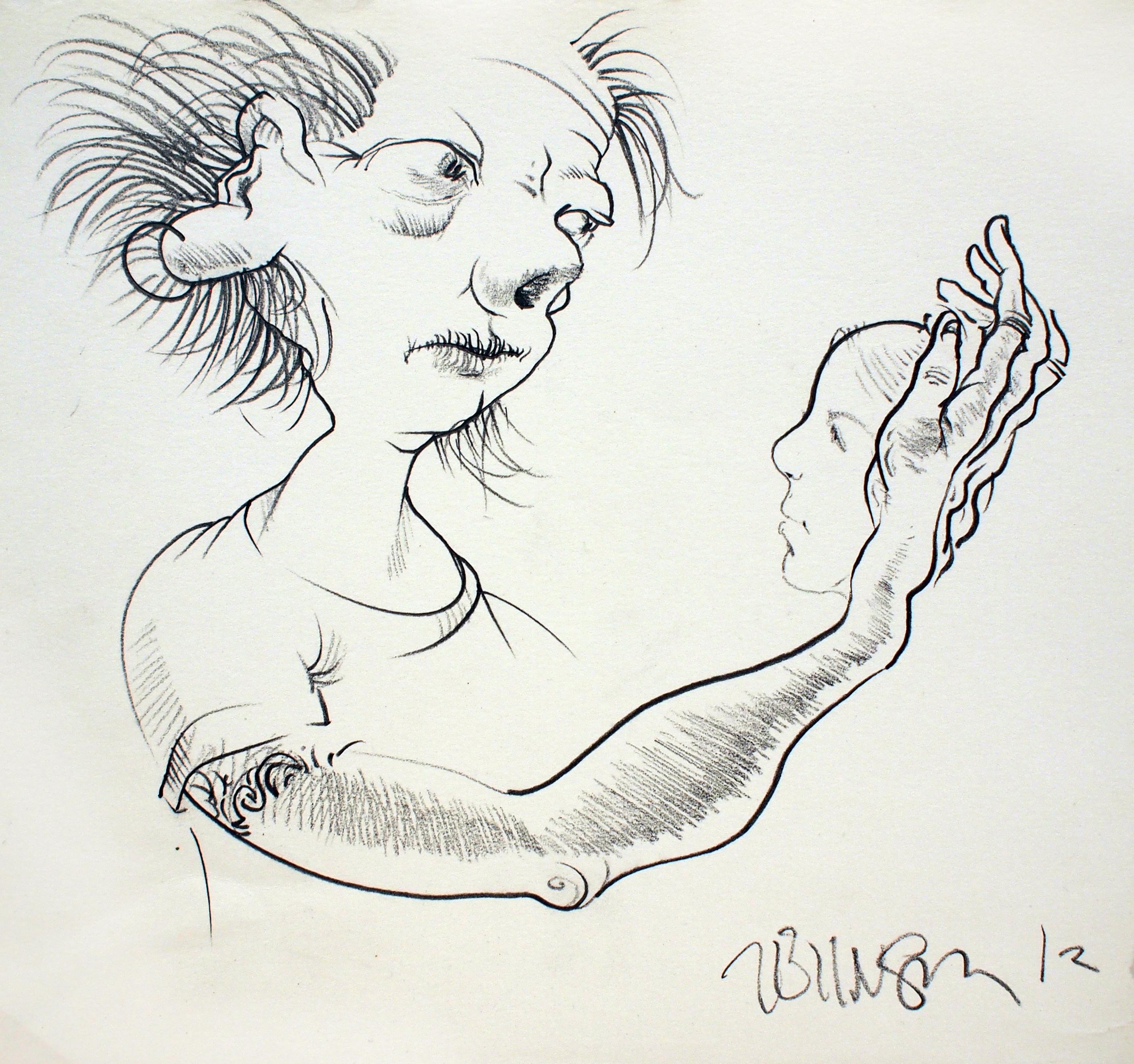 buscando algo, Dibujo, Lápiz/lápiz de color sobre papel de acuarela - Art de Edward Zelinsky