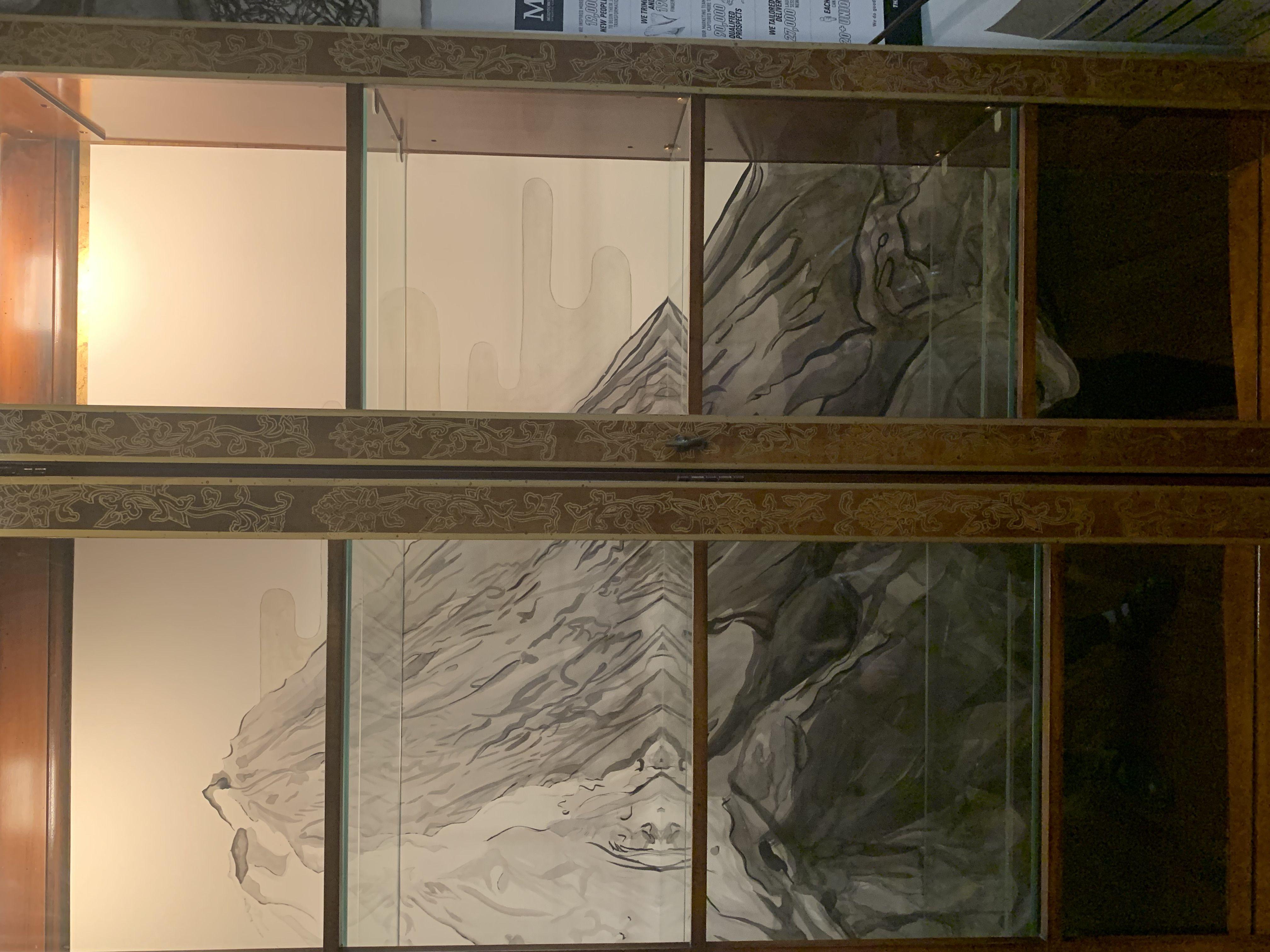 Mount Fuji - Sumi-e Ink Painting on Board, Painting, Watercolor on Other For Sale 1