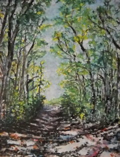 In the park, Painting, Watercolor on Canvas