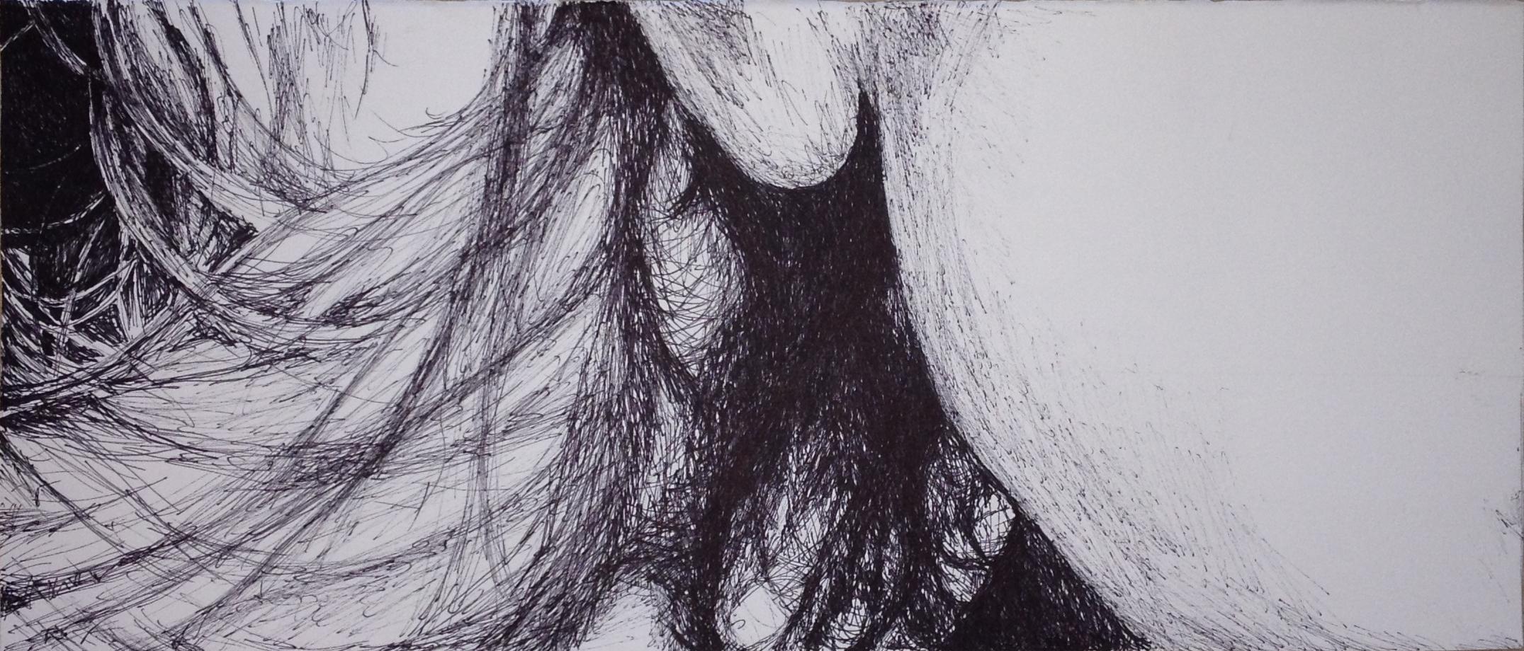 When Will She Learn, Drawing, Pen & Ink on Paper - Art by Emily Redd