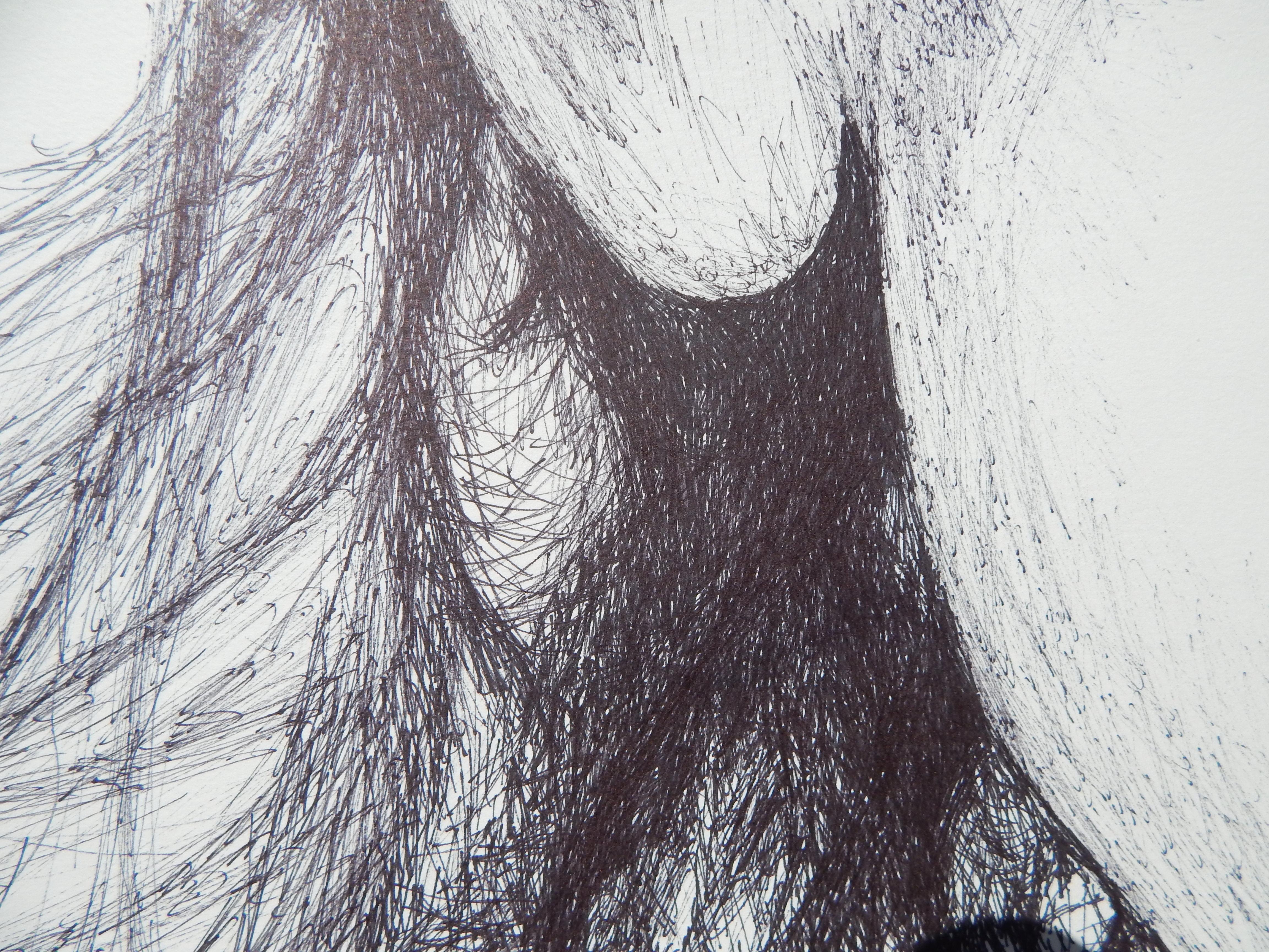 When Will She Learn, Drawing, Pen & Ink on Paper - Contemporary Art by Emily Redd