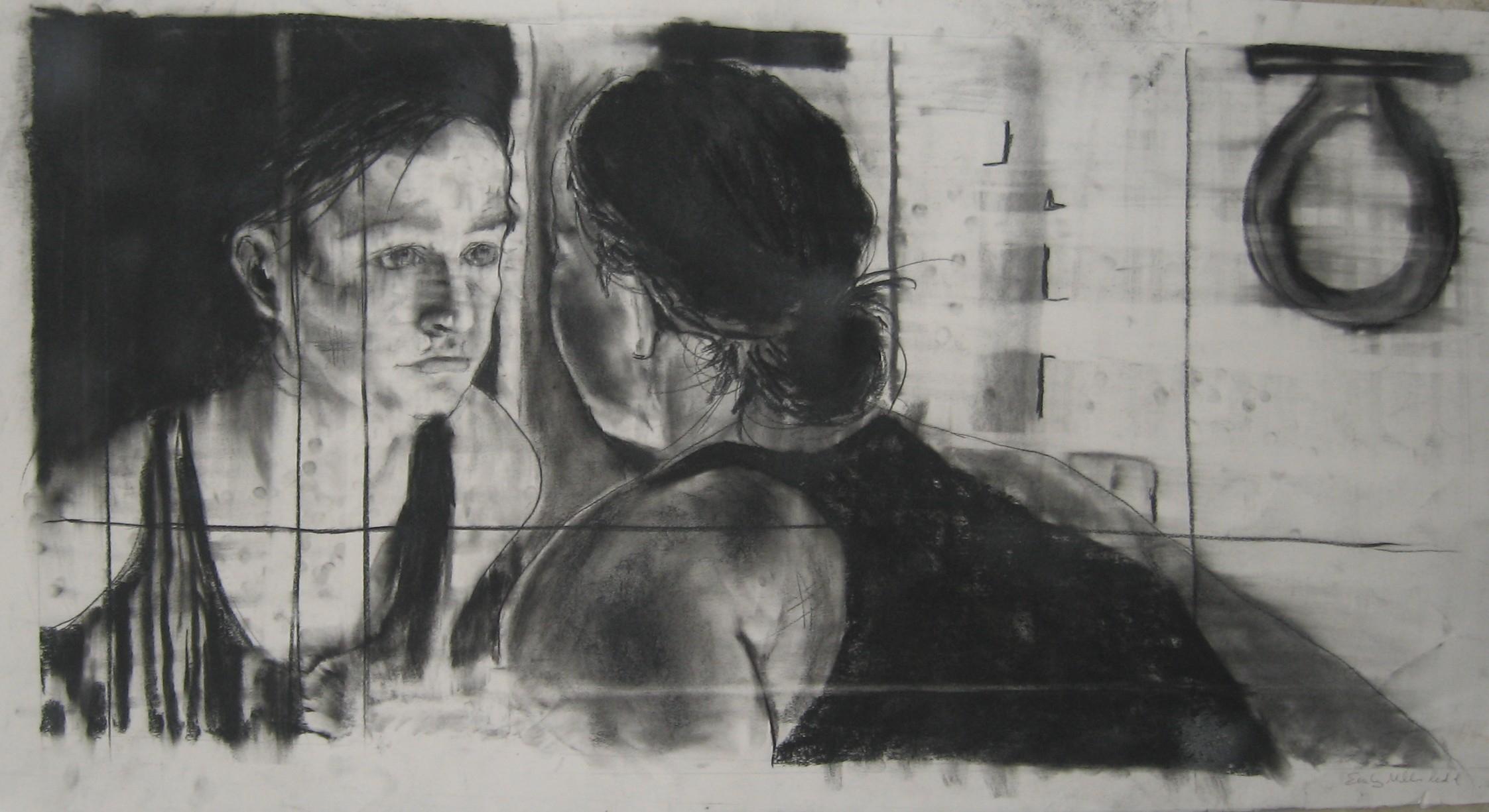Silver Lining, Disegno, carboncino su carta - Art di Emily Redd