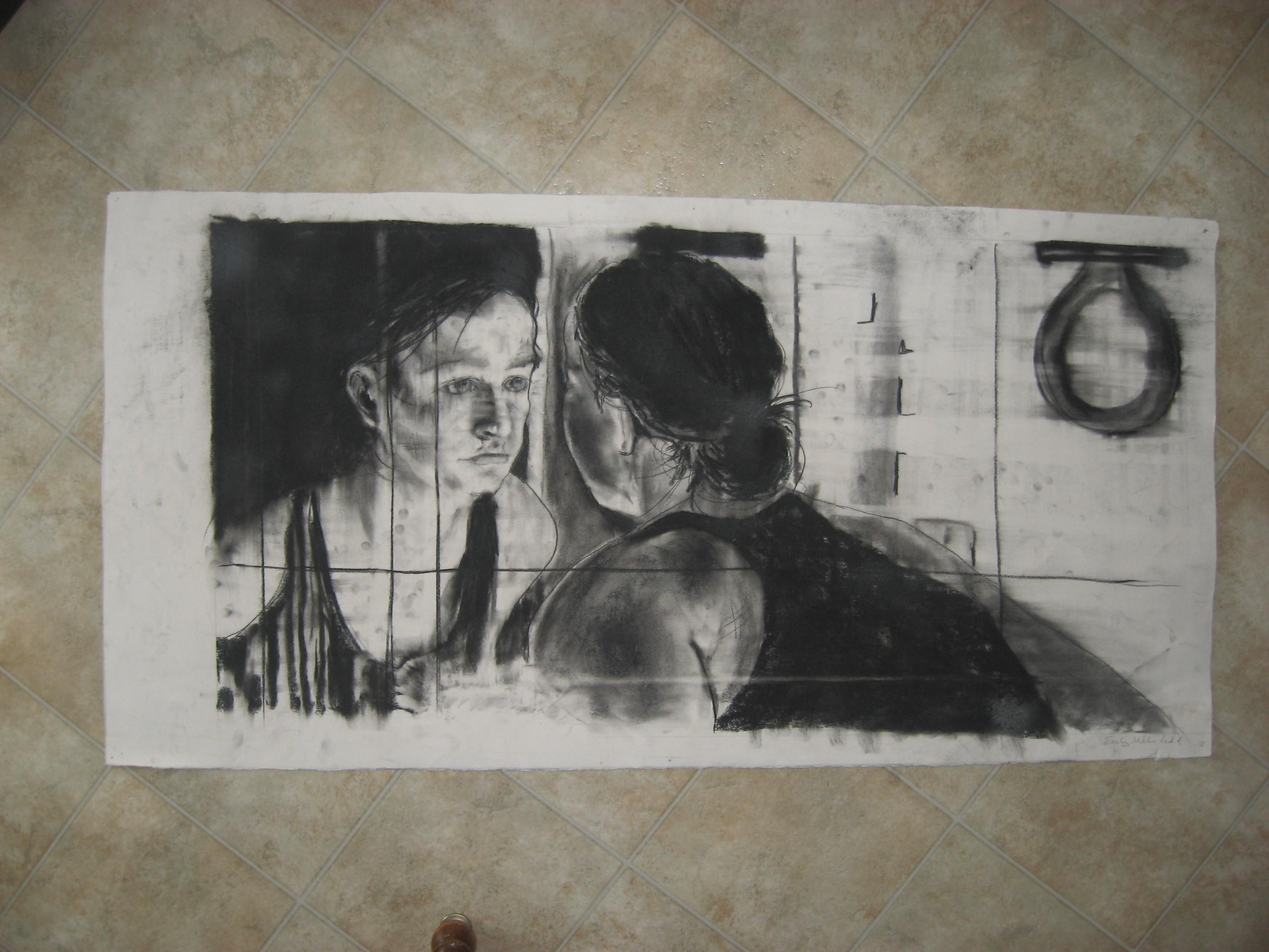 Silver Lining, Disegno, carboncino su carta - Art Contemporaneo di Emily Redd