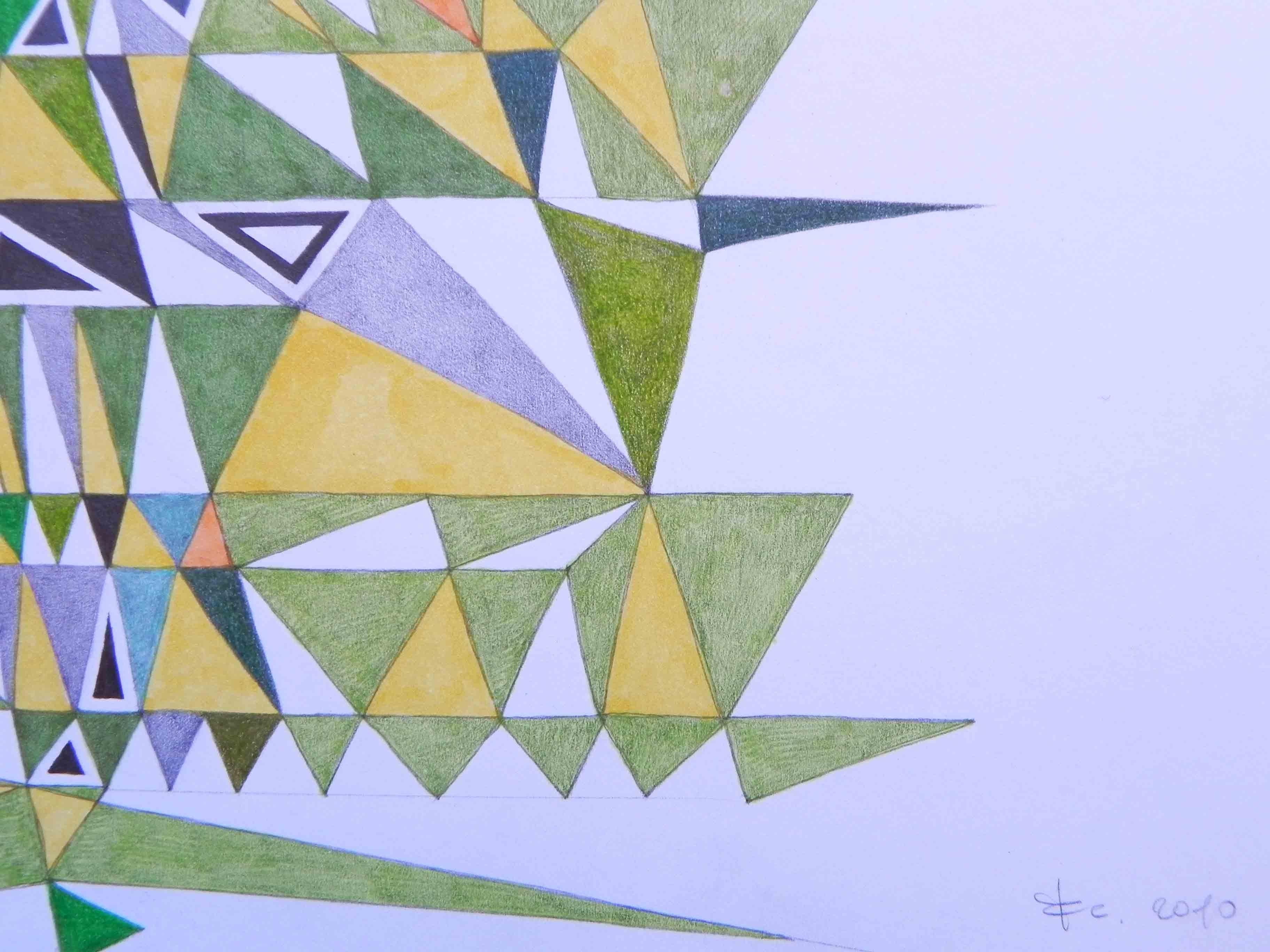 tetris 4, Dibujo, Lápiz/lápiz de color sobre papel en venta 1