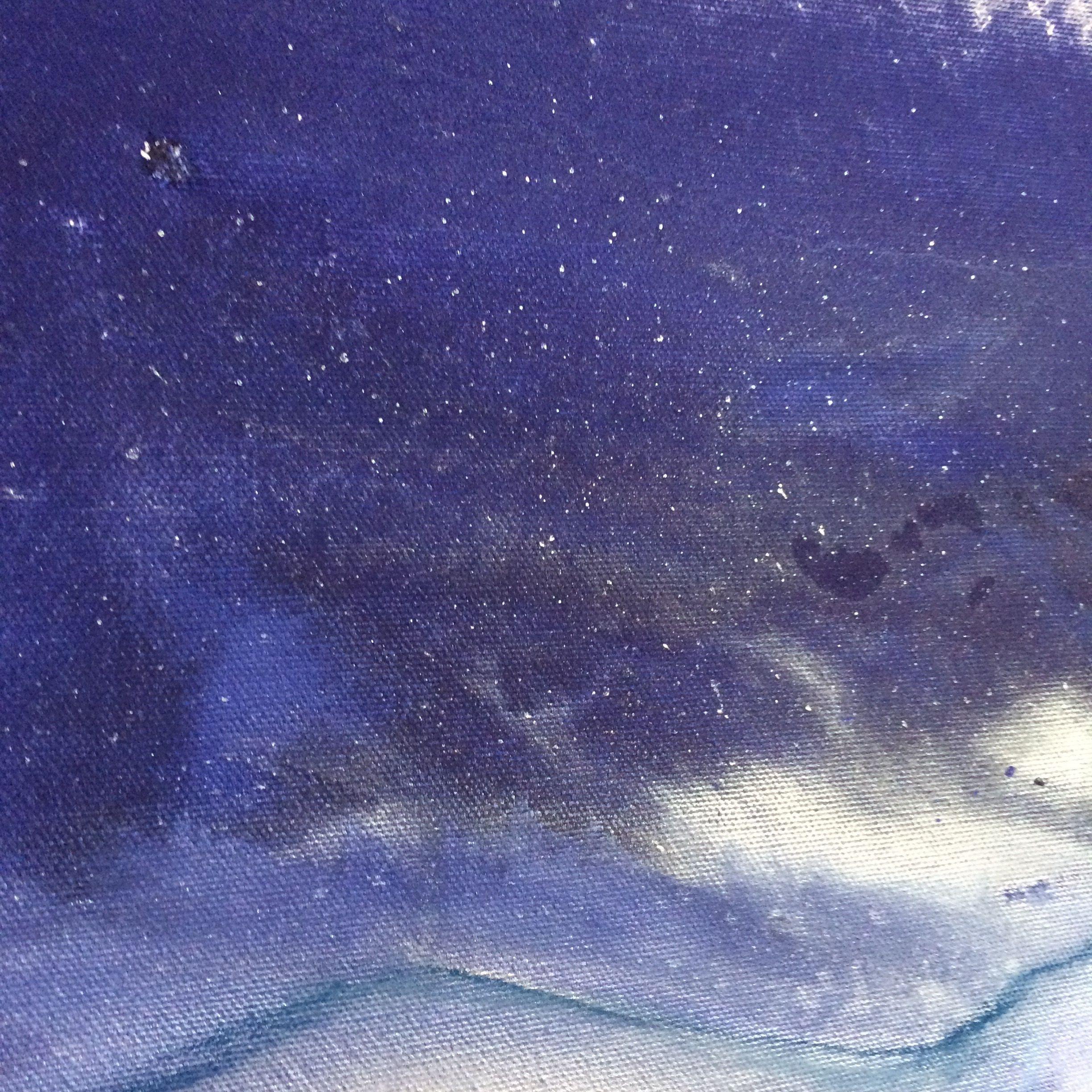 Inside The Blue Mountains, Painting, Watercolor on Canvas - Gray Abstract Drawing by Gesa Reuter