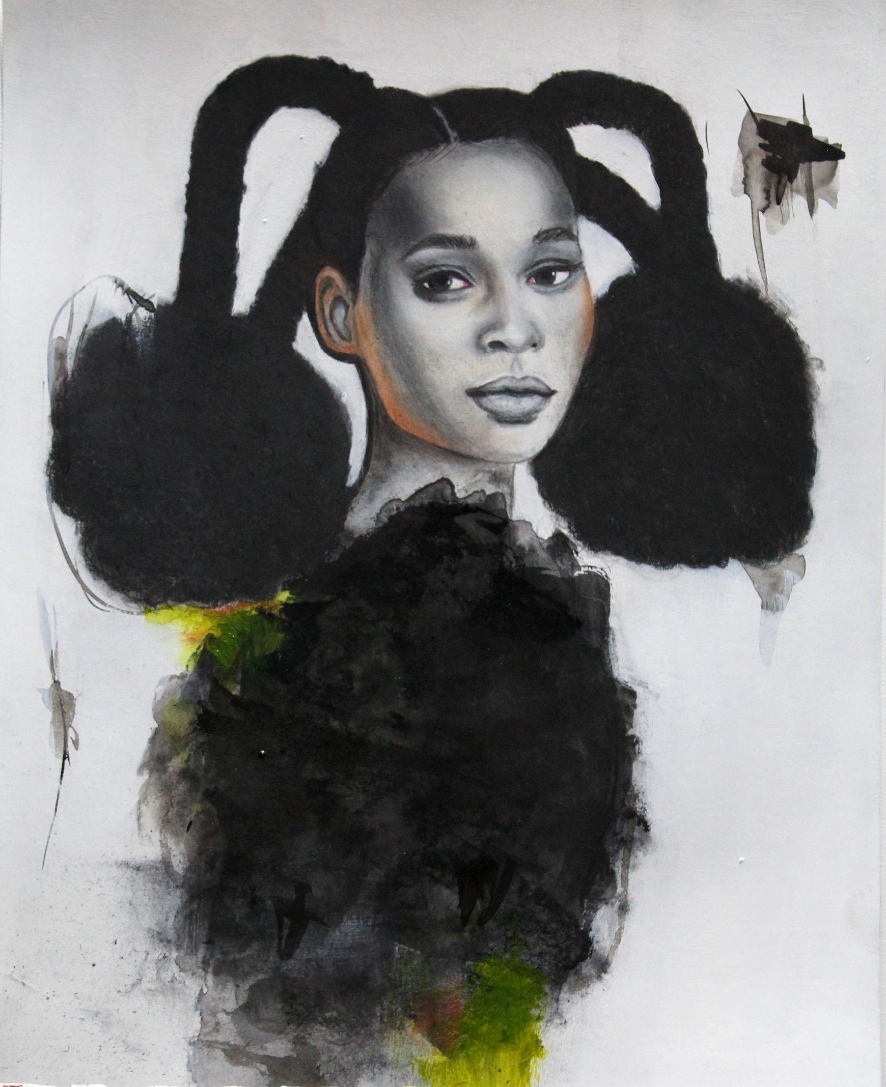 Her No. 025, dessin, fusain sur papier - Art de Haydee Torres
