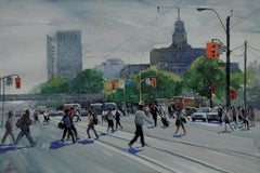 Bay St, Toronto, Canada_02, peinture, aquarelle sur papier aquarelle