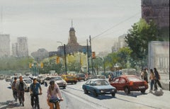 Bay St, Toronto, Canada_01, peinture, aquarelle sur papier aquarelle