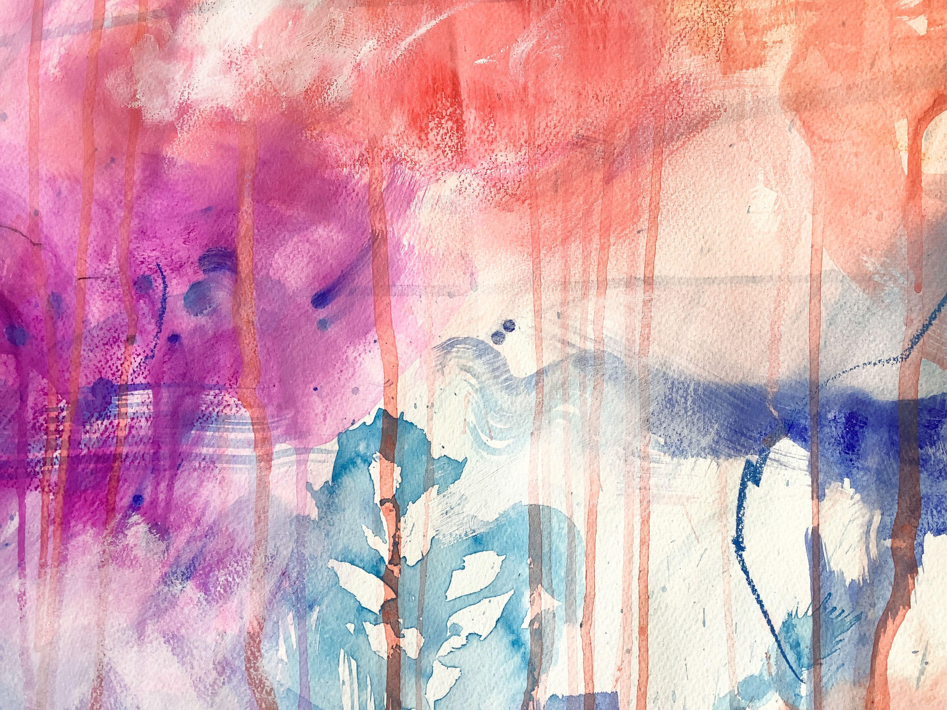 In meinem Garten wurden alle Hierarchien unterdrückt, Gemälde, Aquarell auf Pape (Abstrakt), Art, von Irene Raspollini