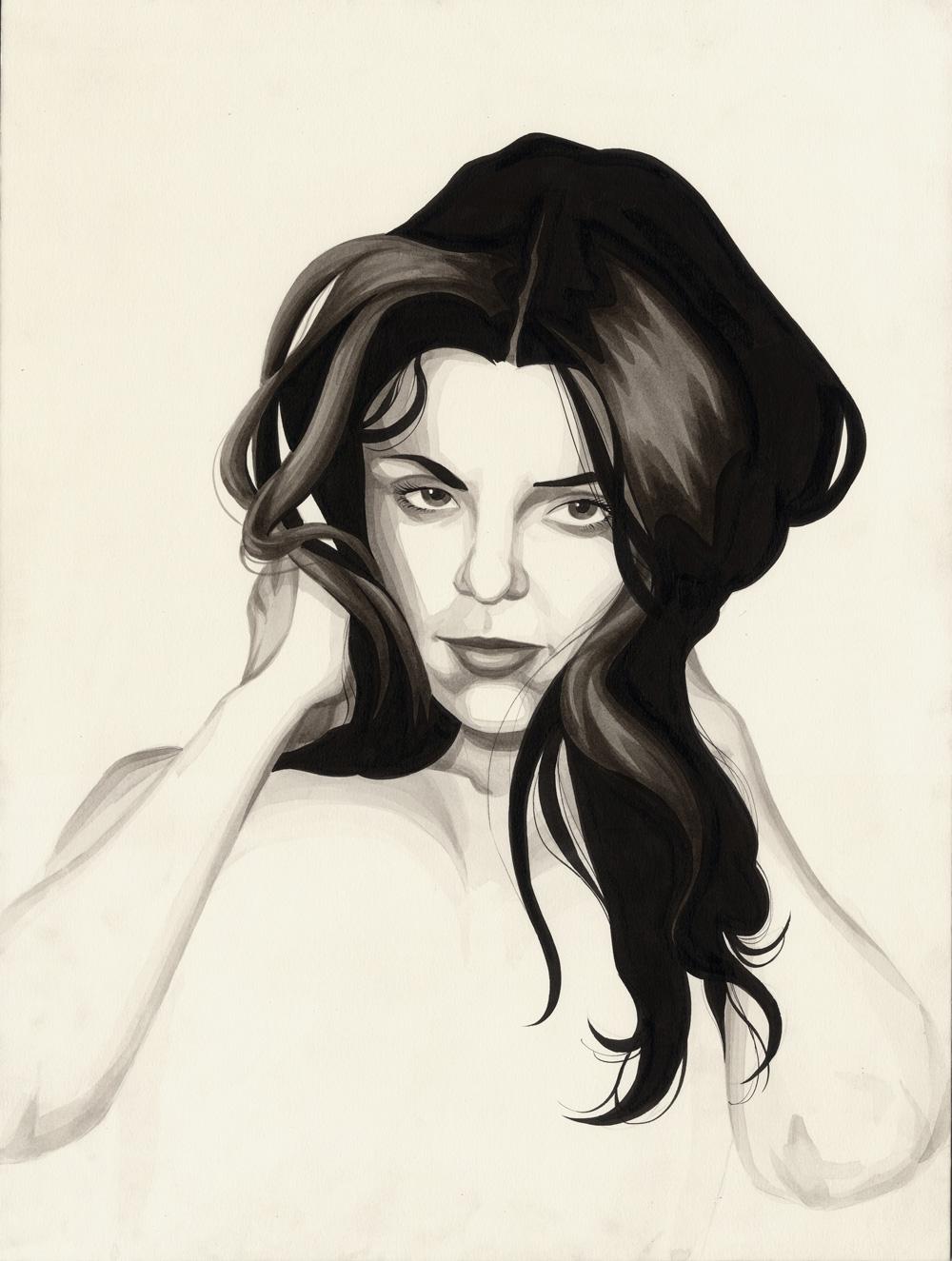 Carolines Hair, Dibujo, Pluma y Tinta sobre Papel - Art de James  Taylor