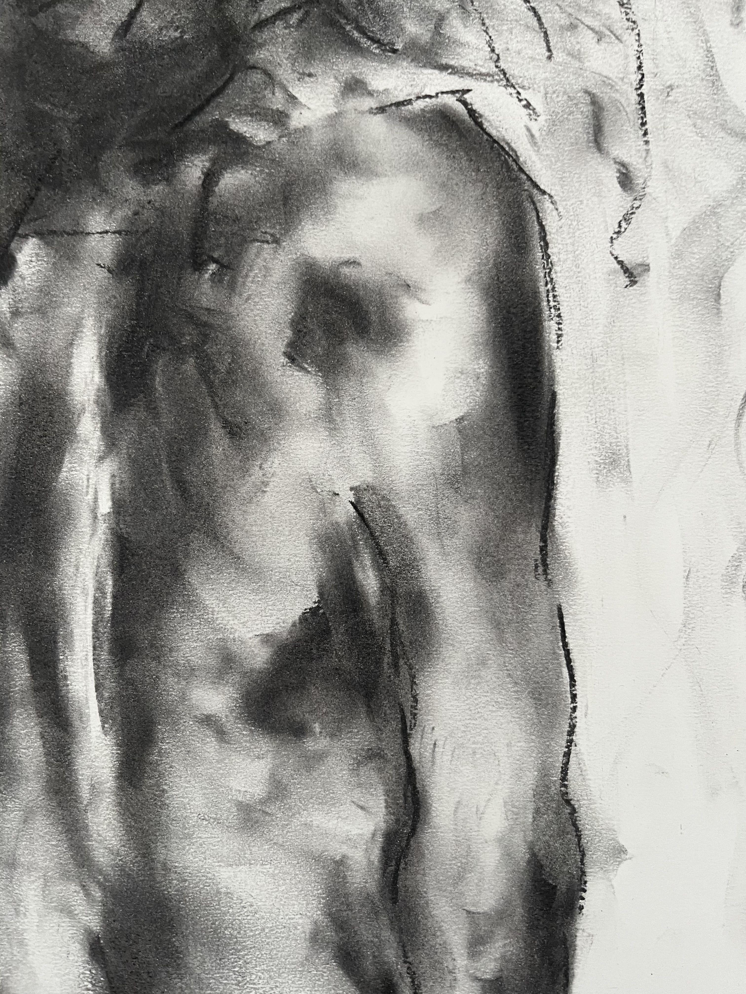Torn, Drawing, Charcoal on Paper For Sale 1