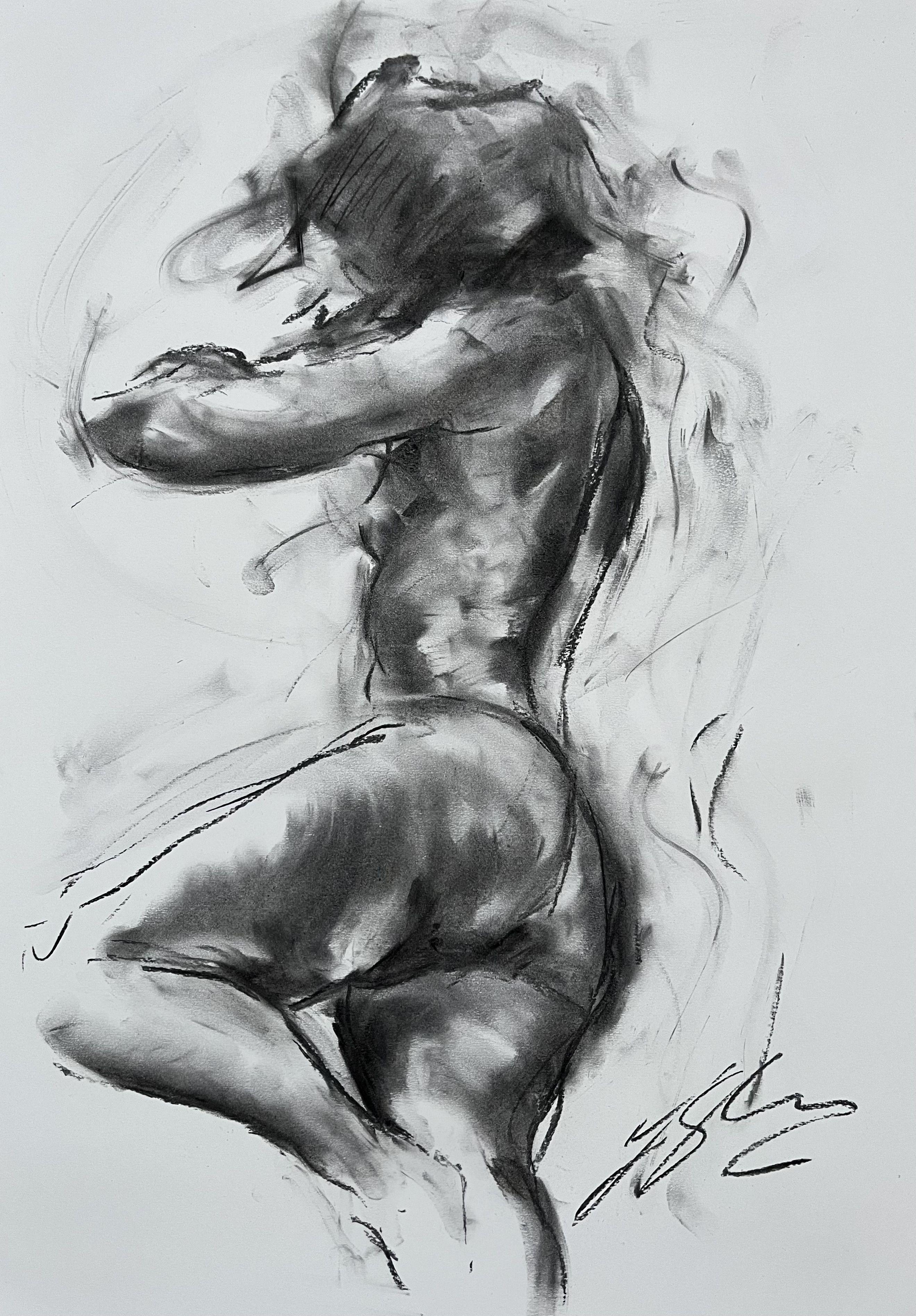 Dance For Life, Drawing, Charcoal on Paper - Art by James Shipton