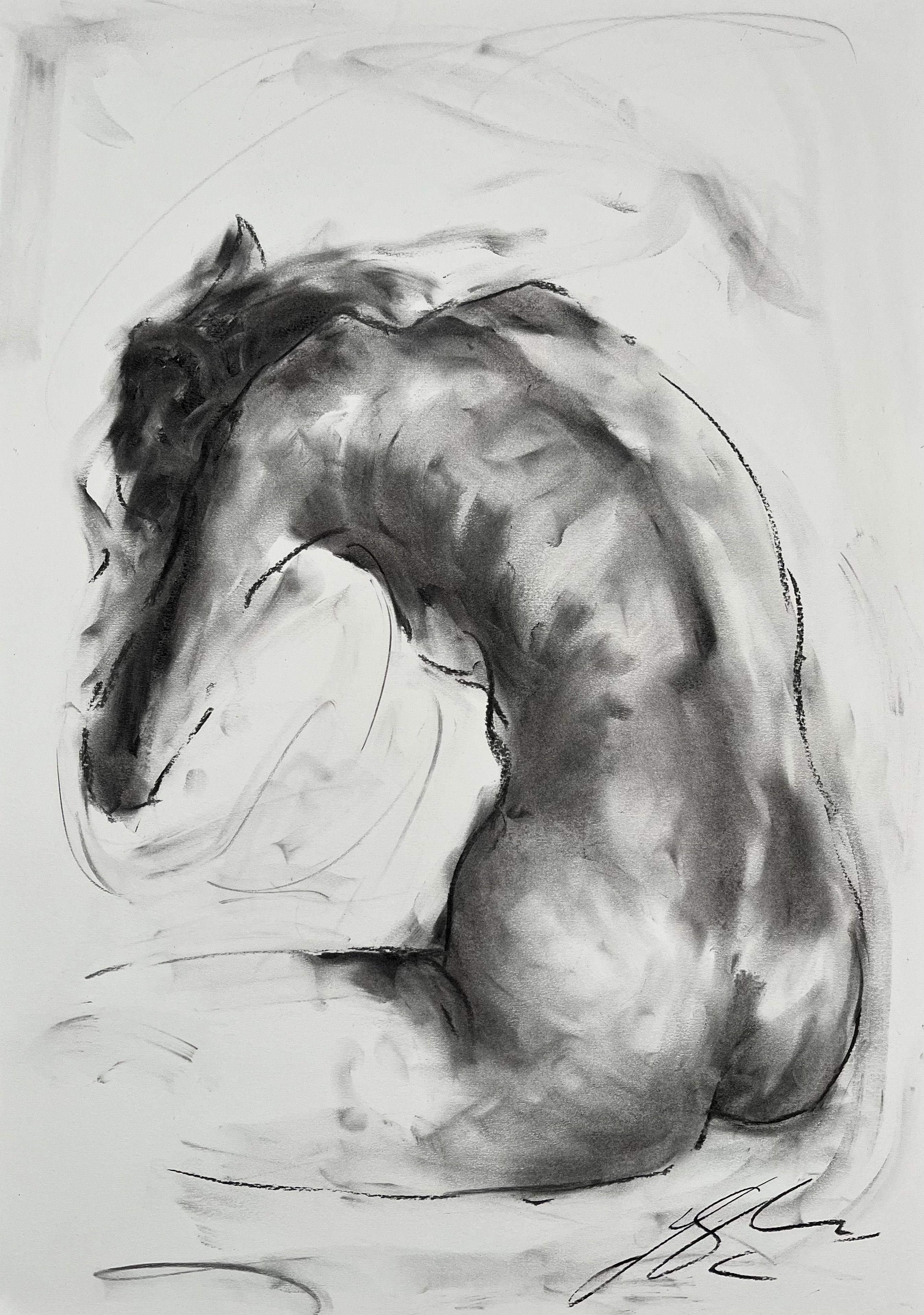 Connection, Drawing, Charcoal on Paper - Art by James Shipton