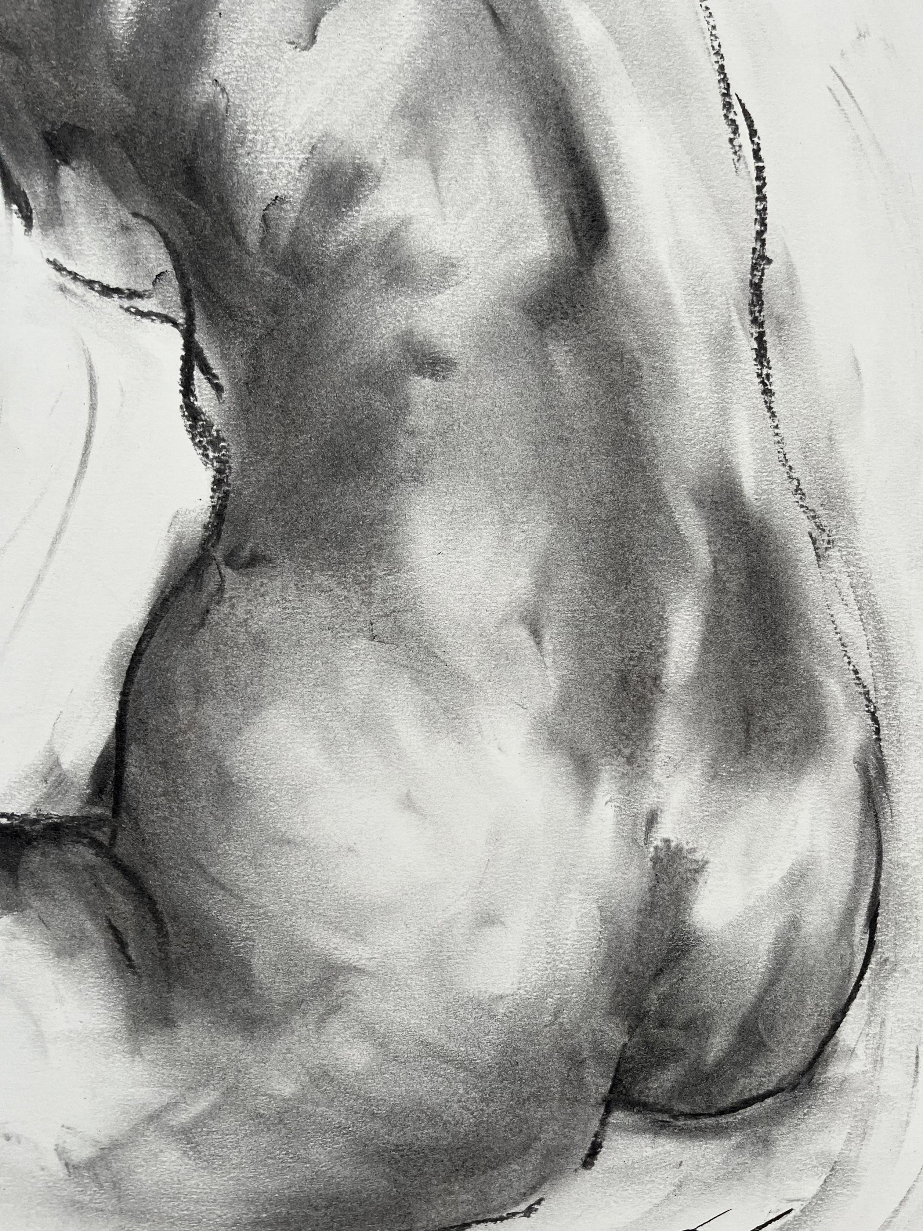 Connection, Drawing, Charcoal on Paper For Sale 1