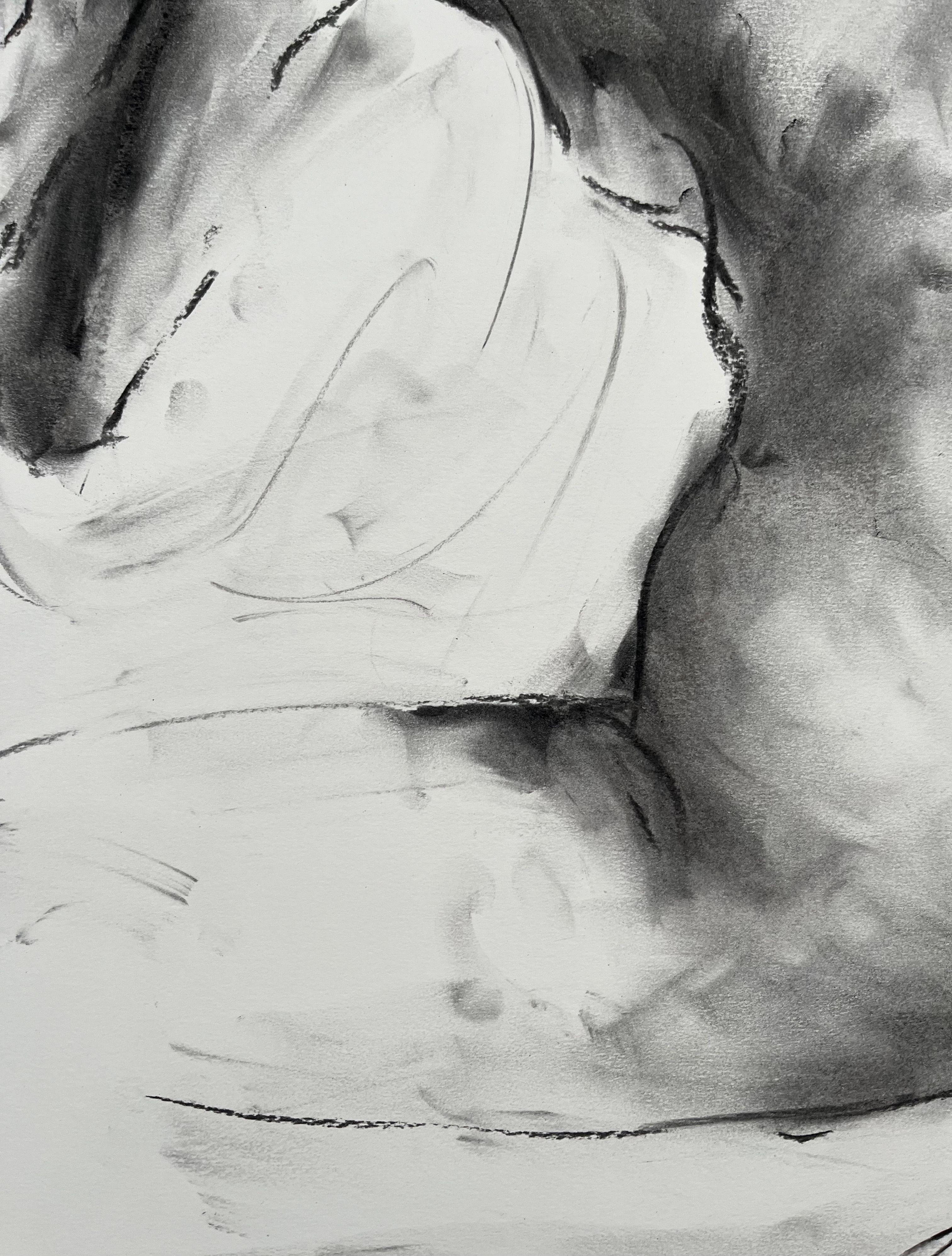 Connection, Drawing, Charcoal on Paper For Sale 2