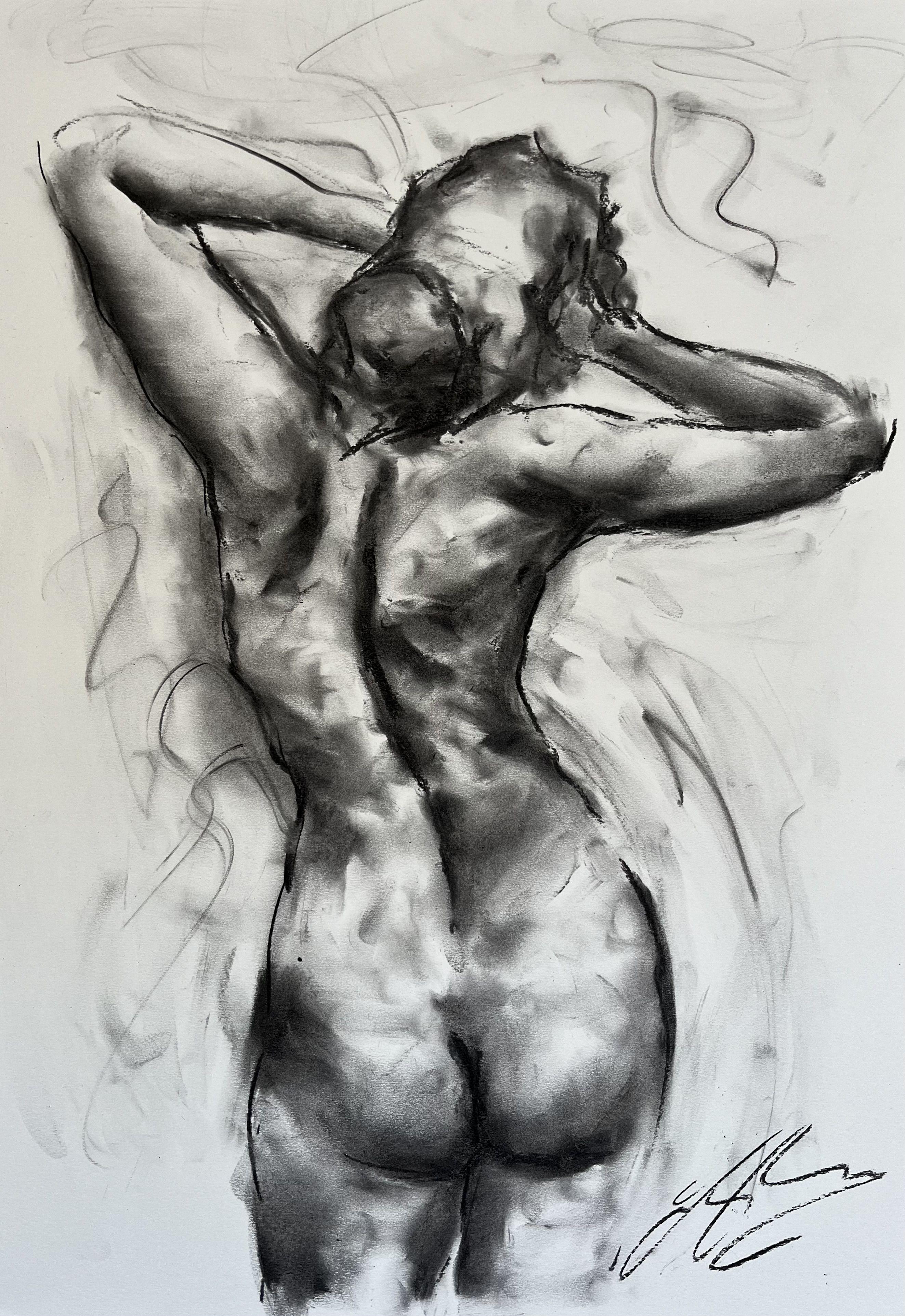 Storylines, Drawing, Charcoal on Paper - Art by James Shipton