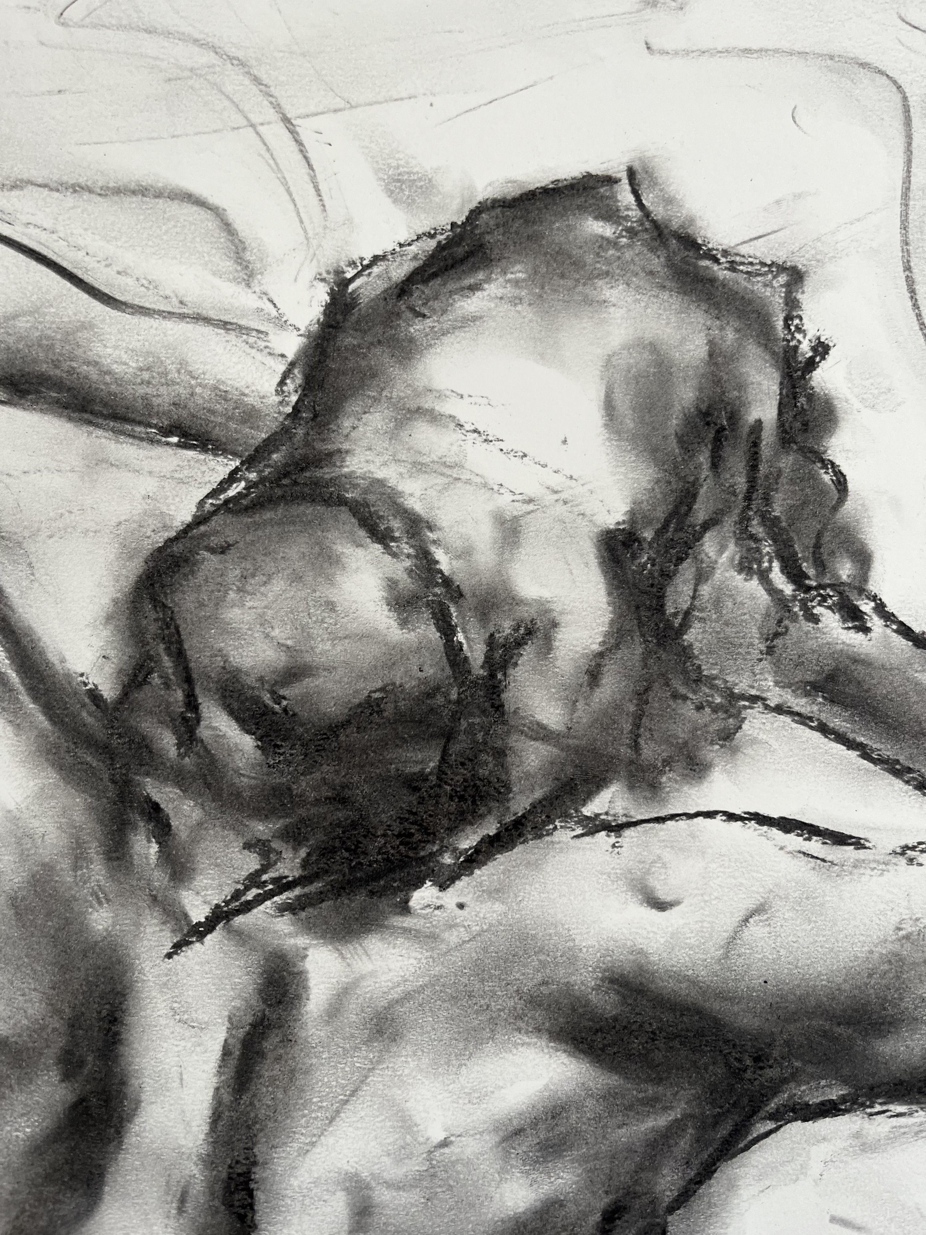 Storylines, Drawing, Charcoal on Paper - Impressionist Art by James Shipton