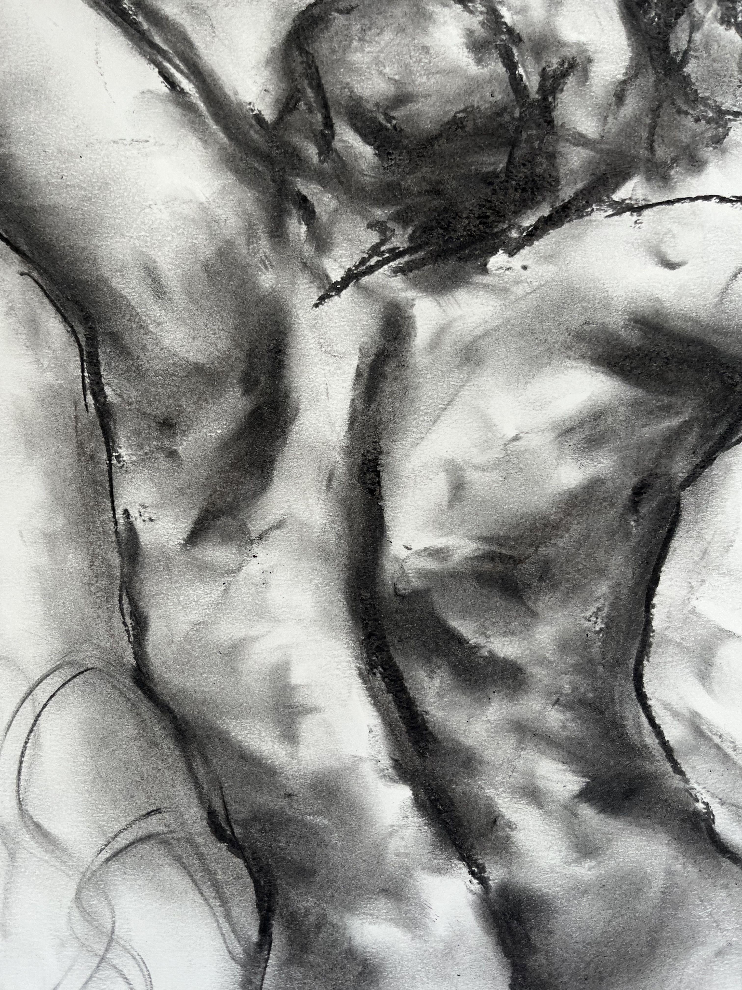Storylines, Drawing, Charcoal on Paper For Sale 1