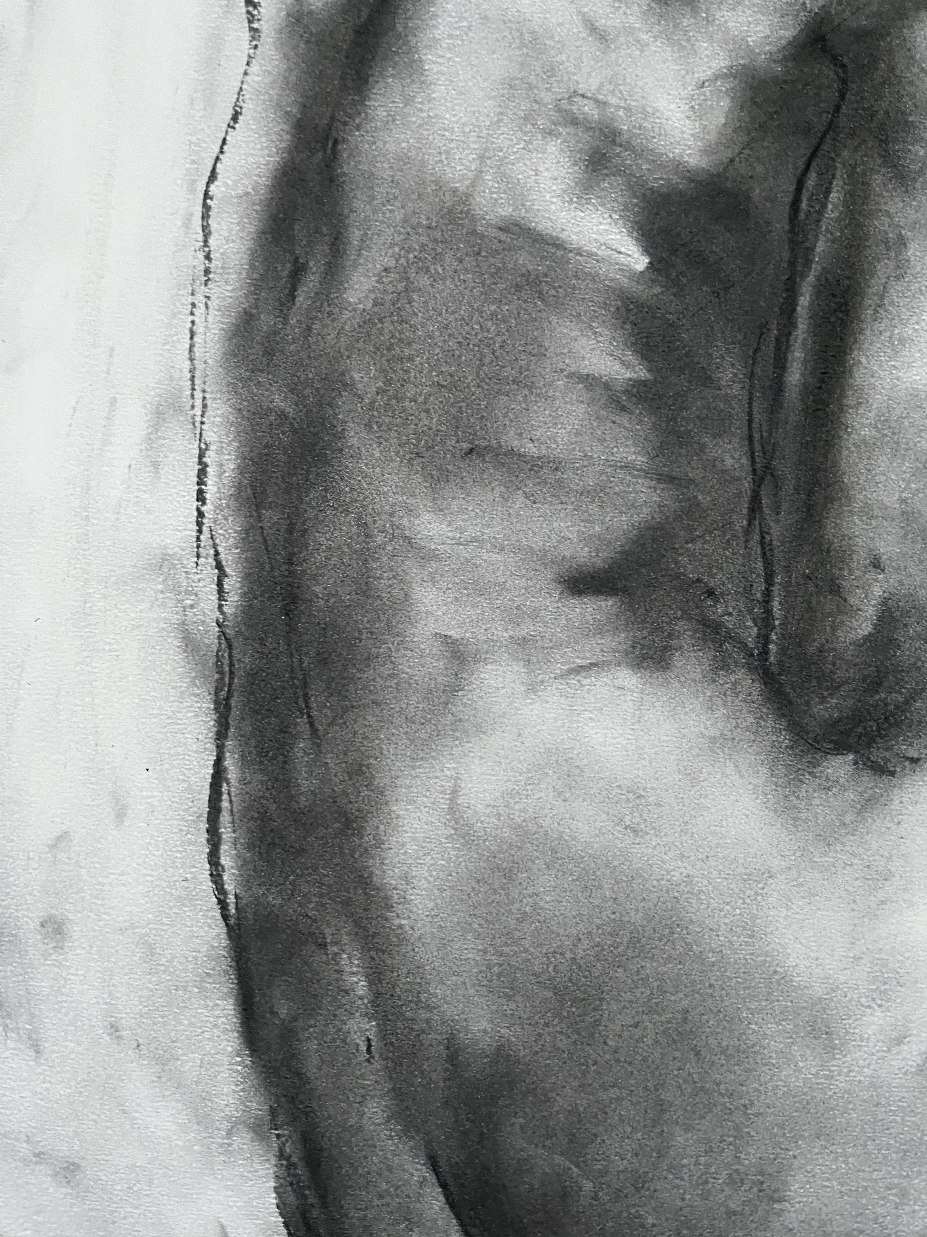 New Dawn, Drawing, Charcoal on Paper For Sale 1