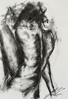 Solace, Drawing, Charcoal on Paper