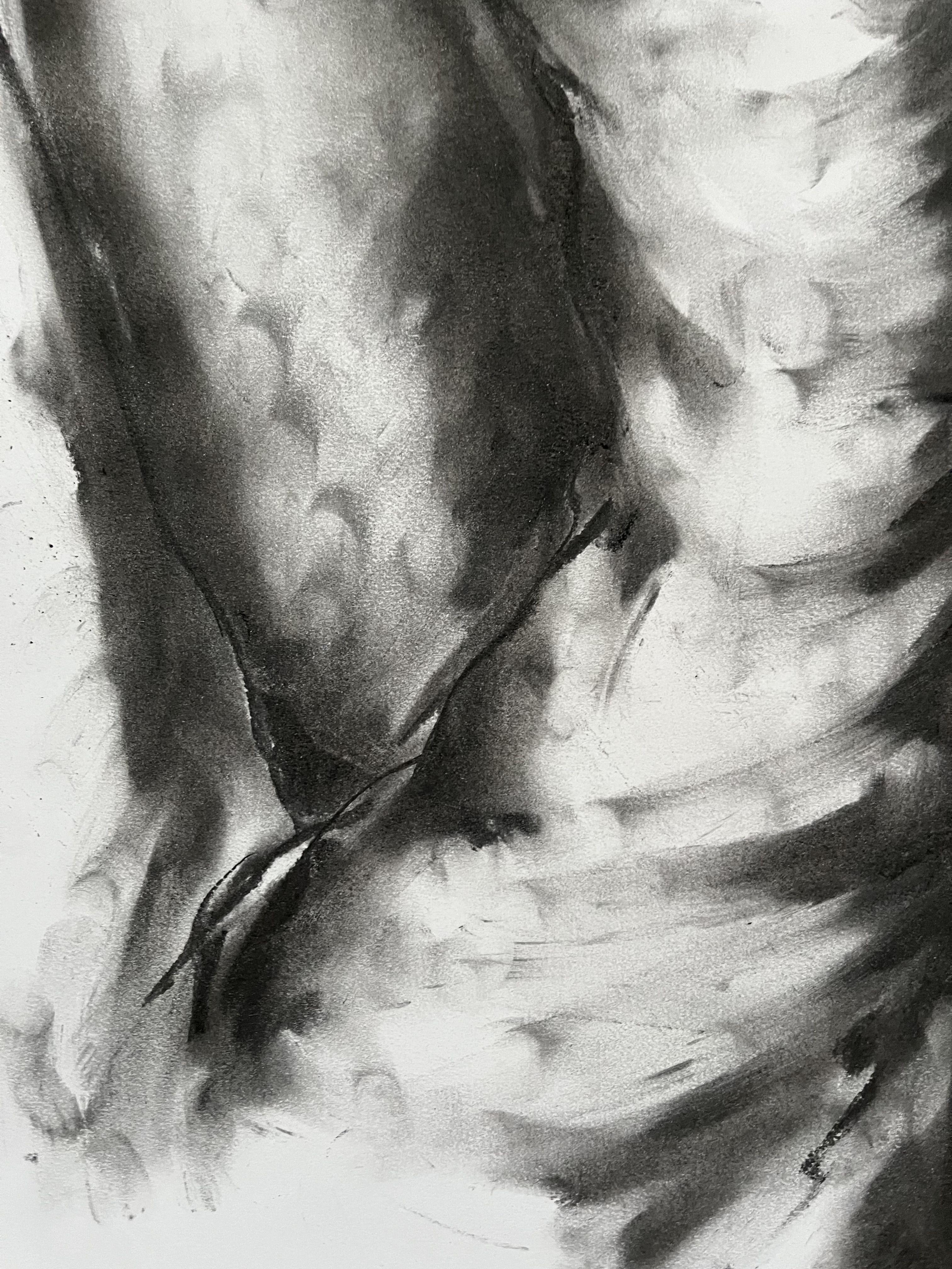 Solace, Drawing, Charcoal on Paper For Sale 2