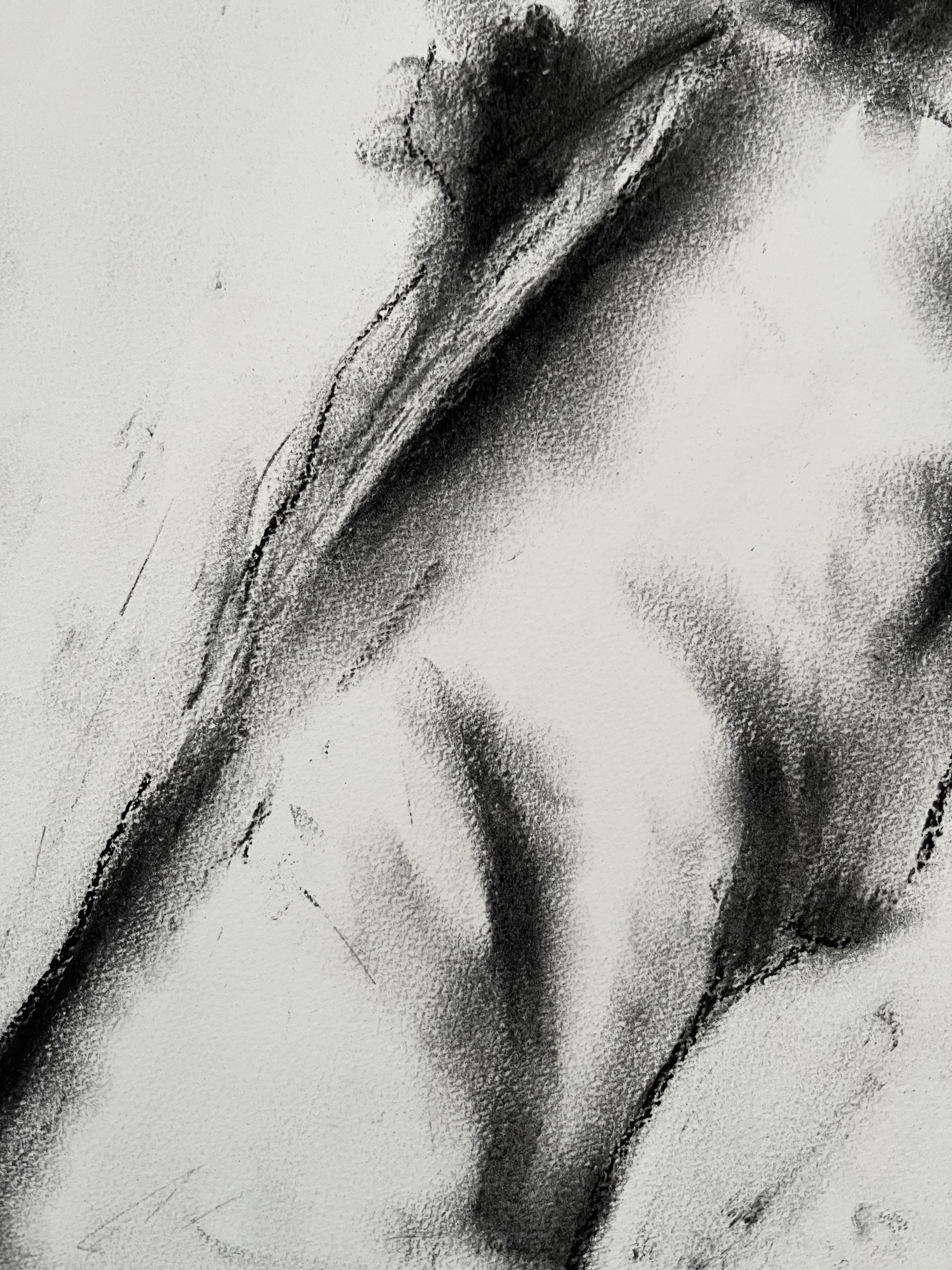 Original charcoal drawing on paper by James Shipton  My works are heavily influenced by the art work of Degas and Gustav Klimt.    My desire is to capture the human form, whilst portraying human emotion. I achieve this through a process of capturing
