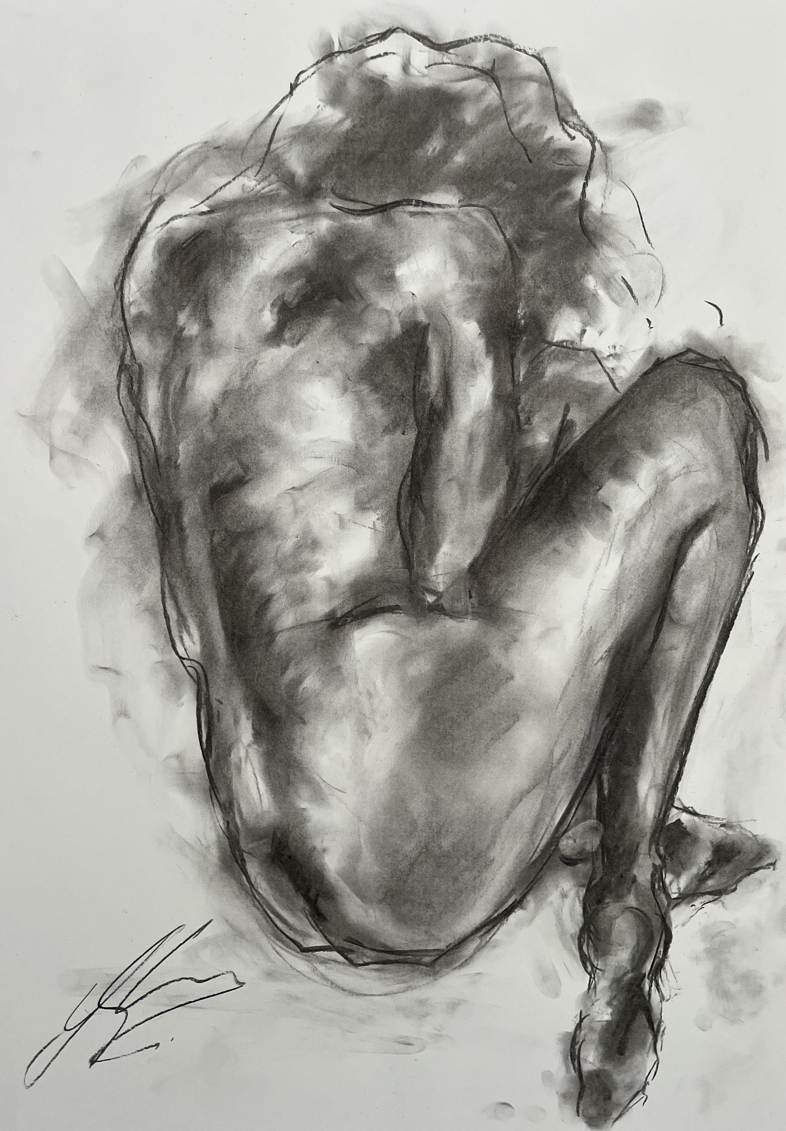Chosen, Drawing, Charcoal on Paper - Art by James Shipton
