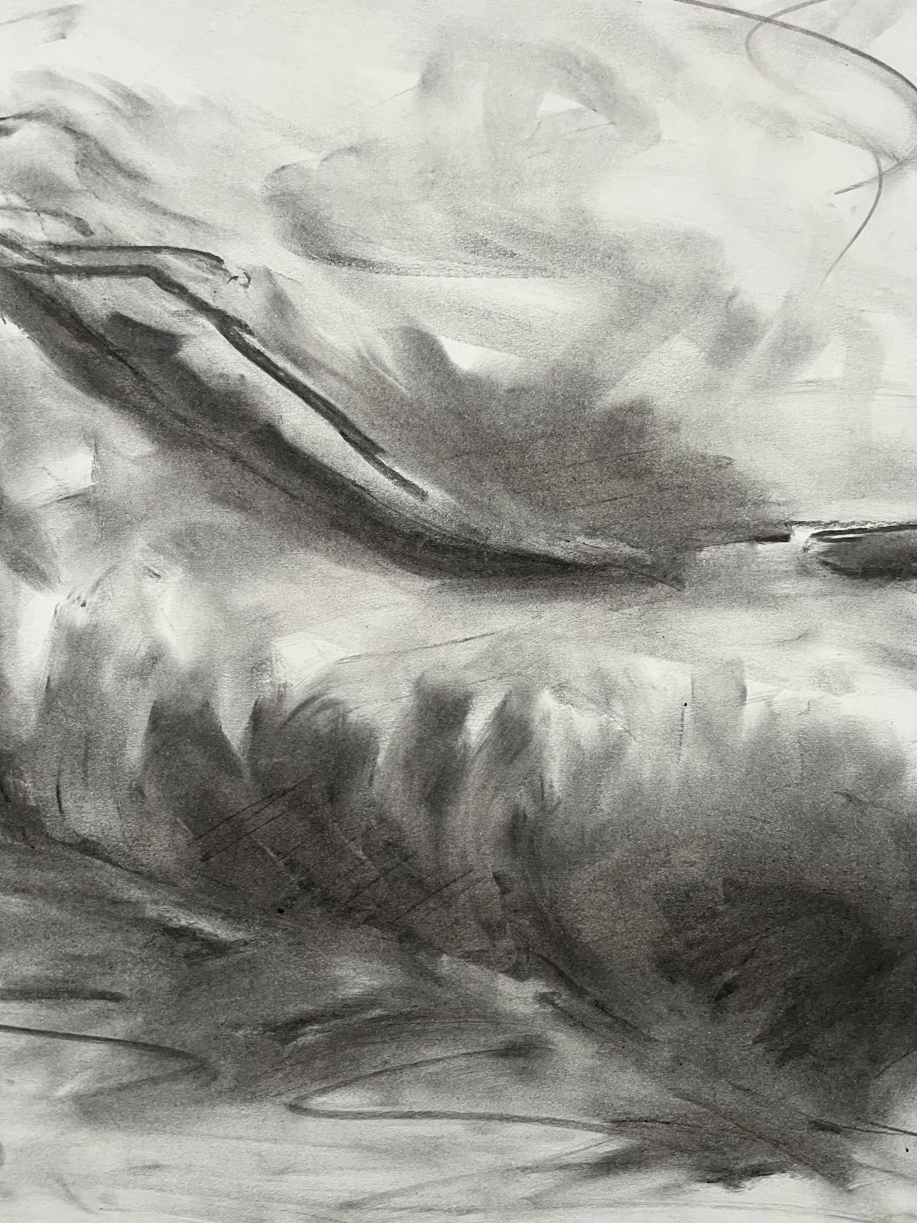 Light in the Dark, Drawing, Charcoal on Paper For Sale 1