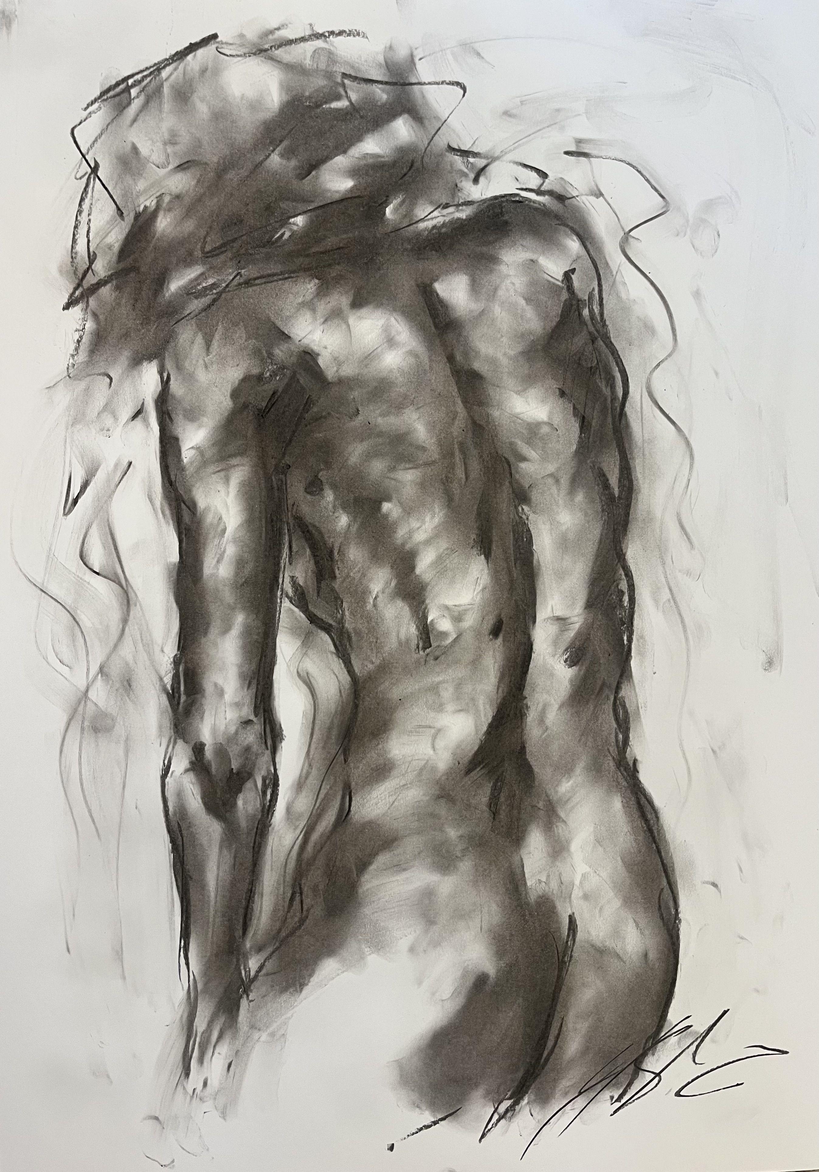 Decisions, Drawing, Charcoal on Paper - Art by James Shipton