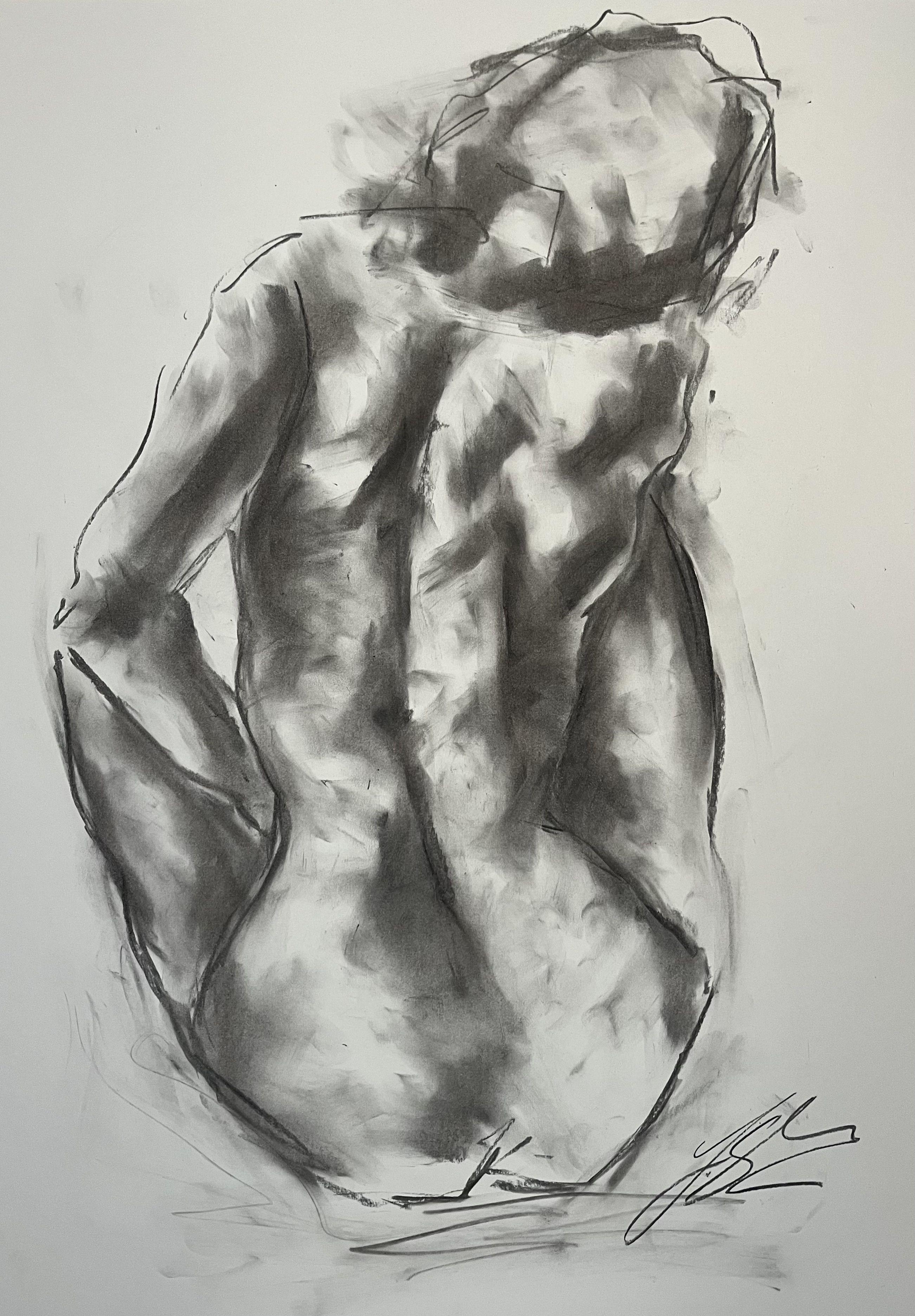 Identity, Drawing, Charcoal on Paper - Art by James Shipton