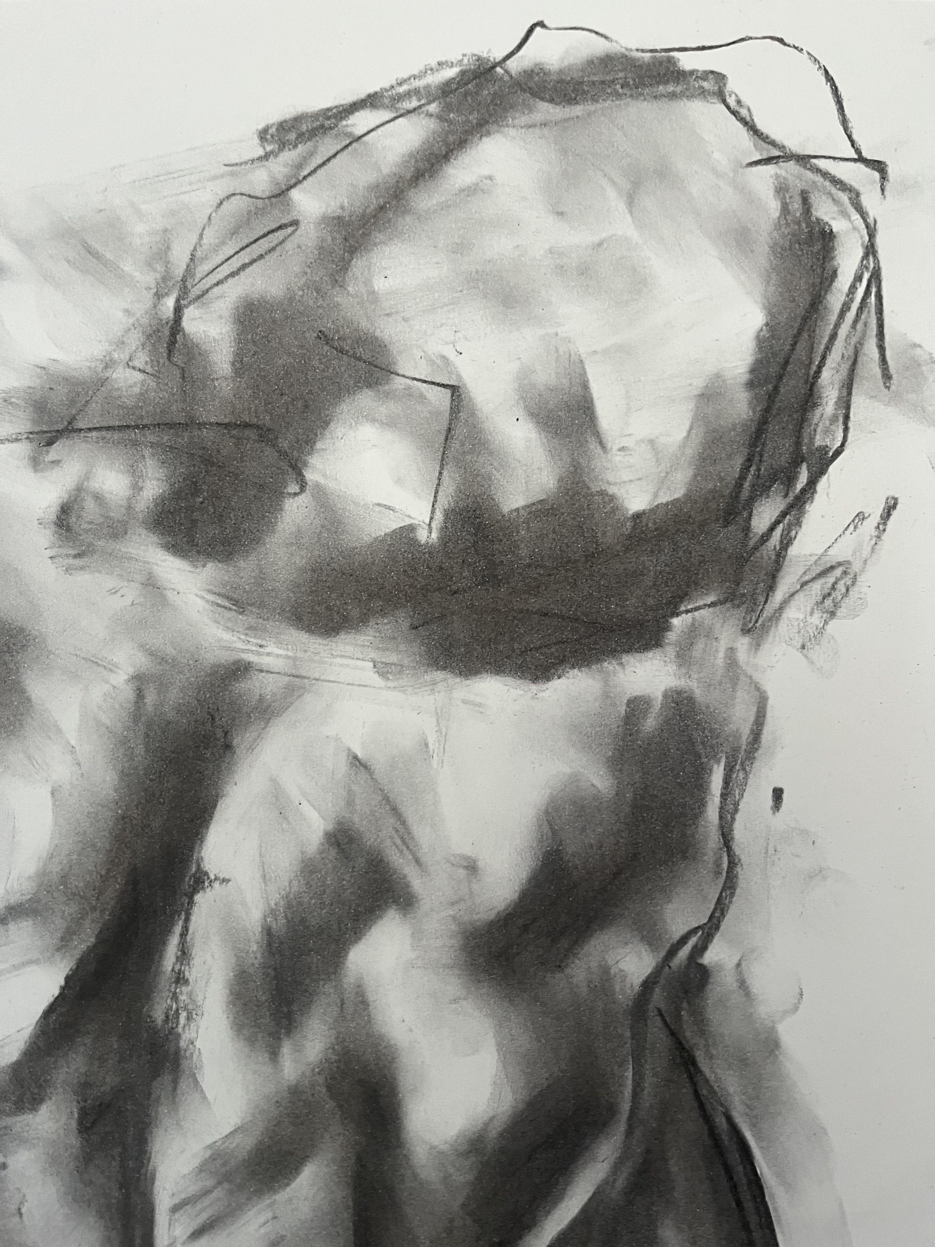 Identity, Drawing, Charcoal on Paper - Impressionist Art by James Shipton