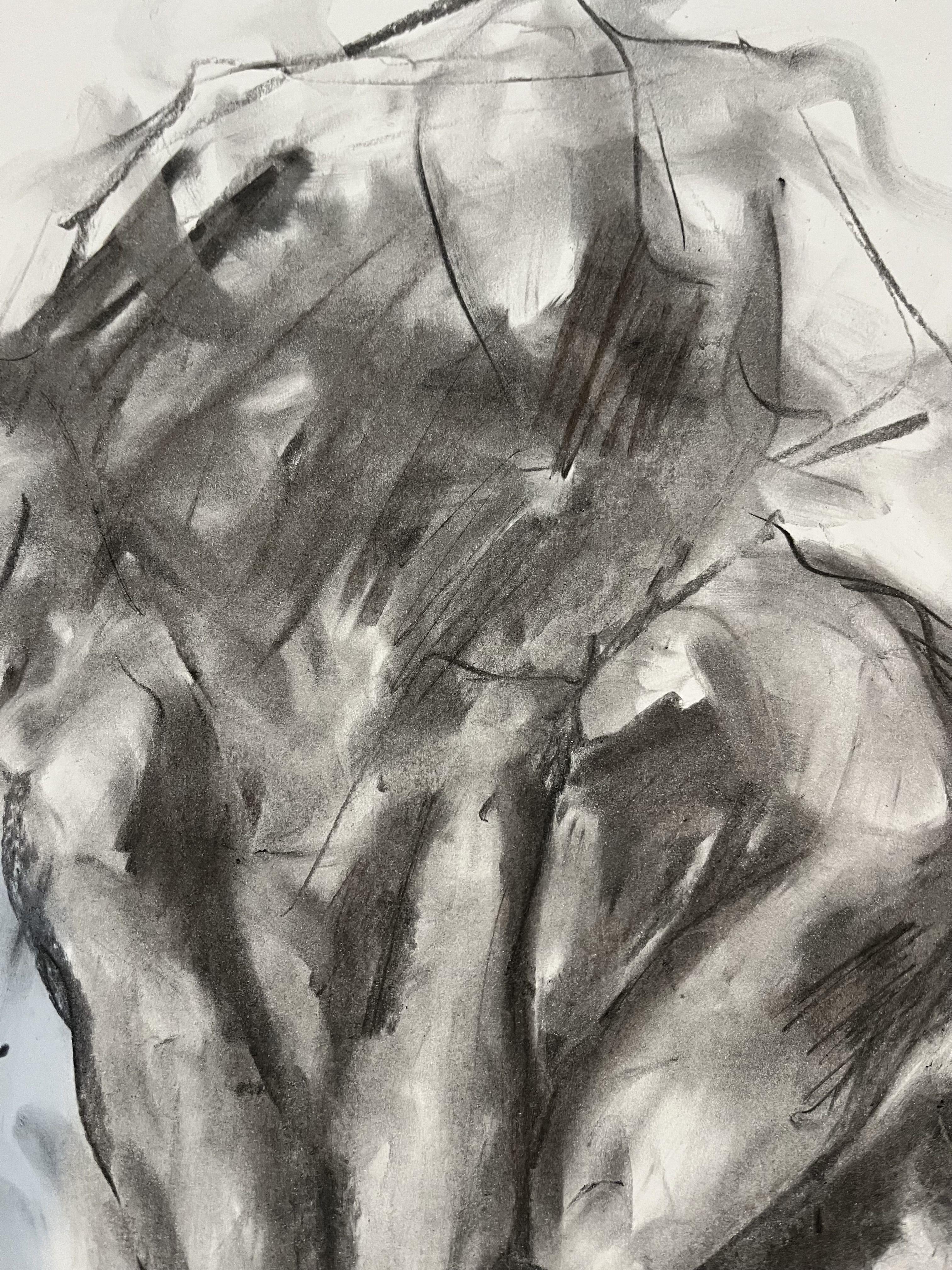 Relentless, Drawing, Charcoal on Paper - Impressionist Art by James Shipton