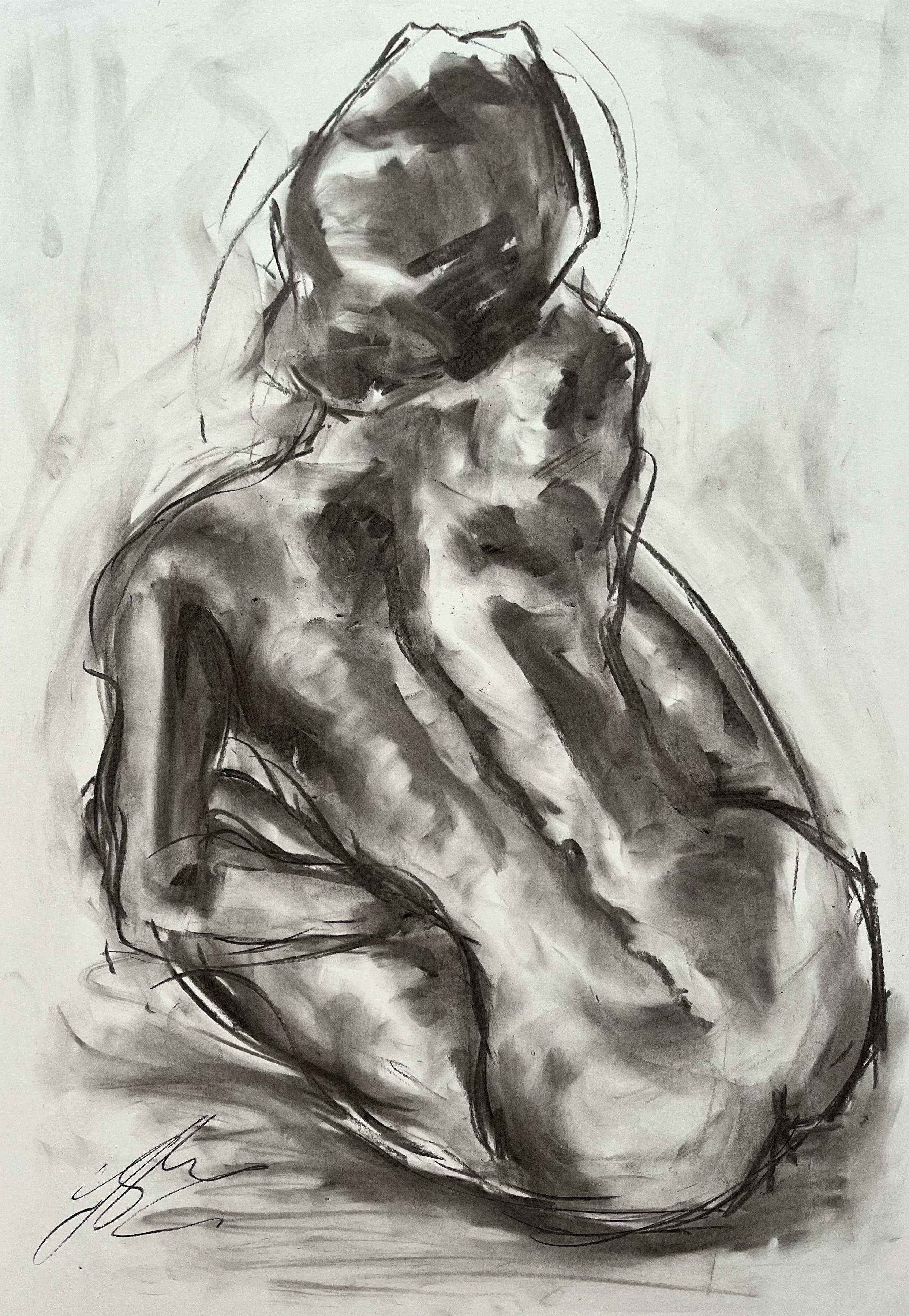 Unexpected, Drawing, Charcoal on Paper - Art by James Shipton