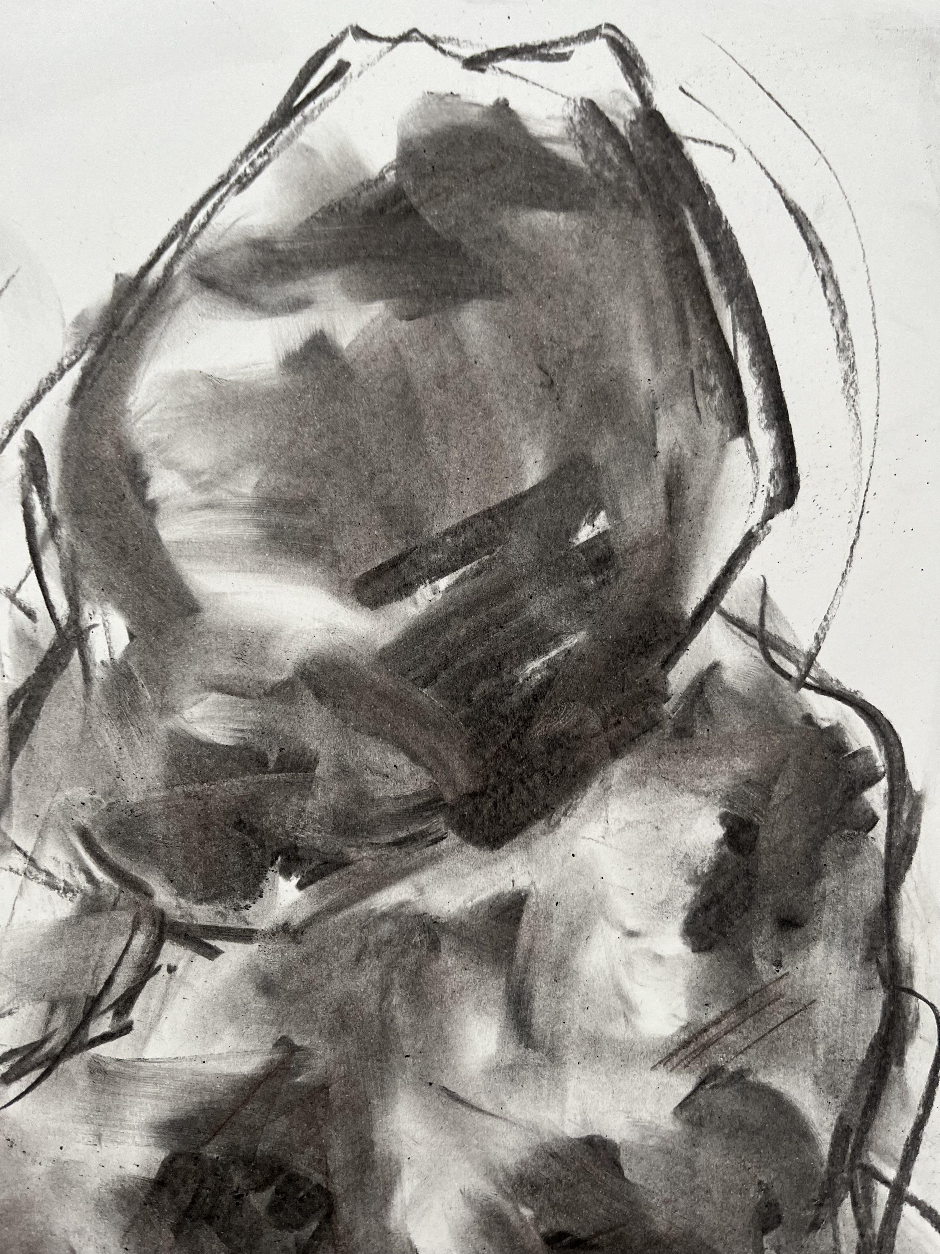 Unexpected, Drawing, Charcoal on Paper - Impressionist Art by James Shipton