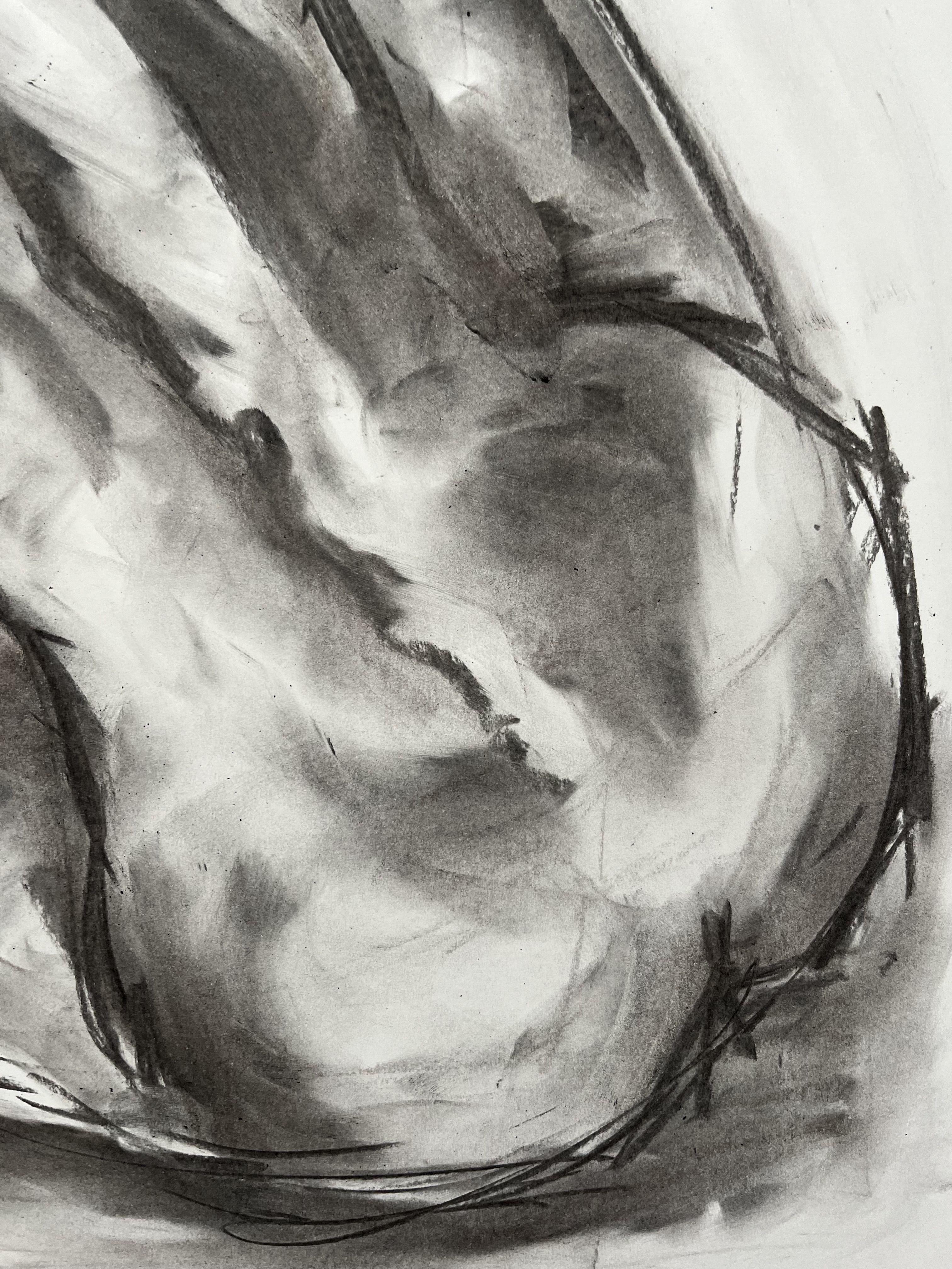 Unexpected, Drawing, Charcoal on Paper For Sale 2