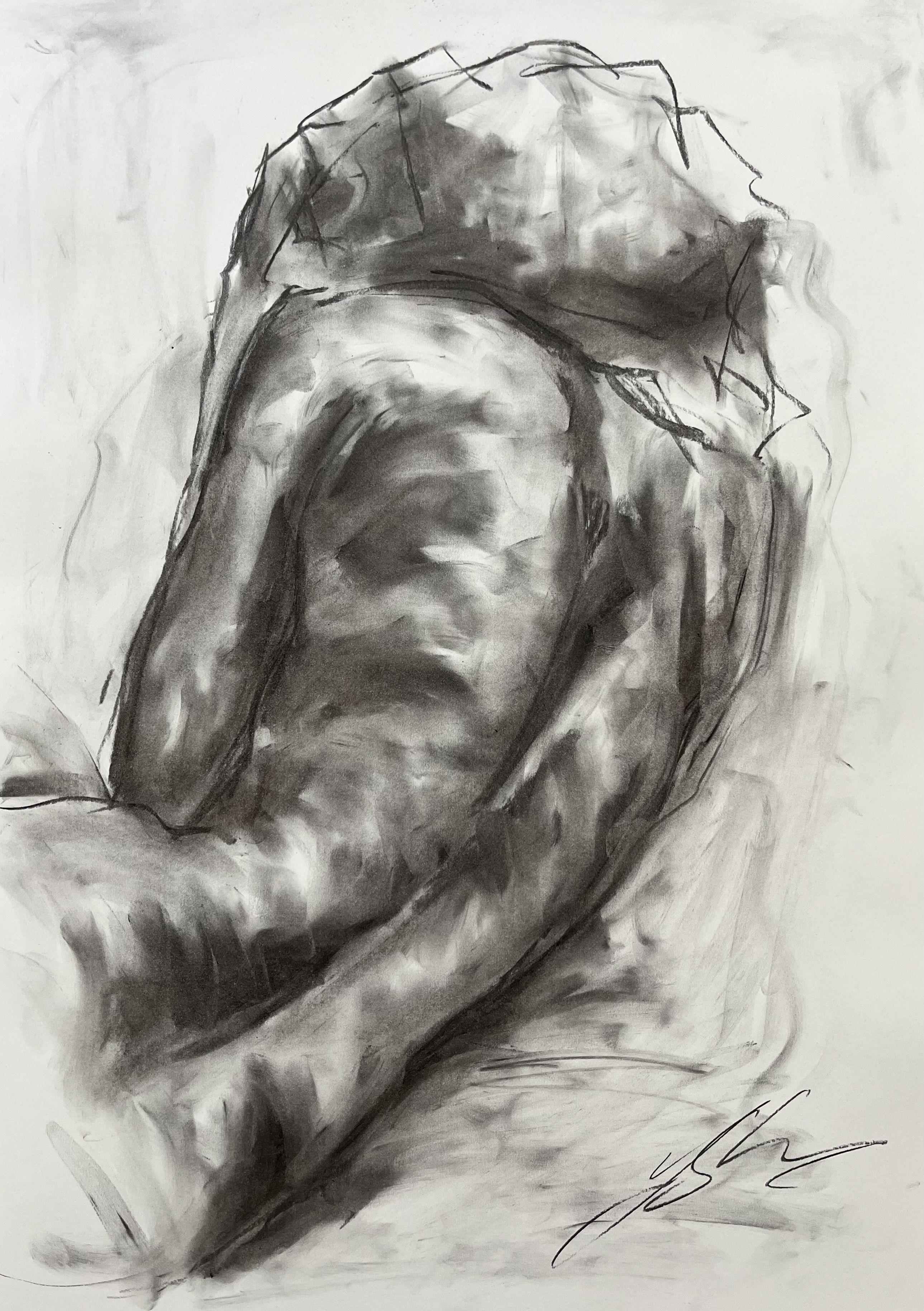 Expectation, Drawing, Charcoal on Paper - Art by James Shipton