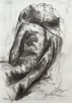 Expectation, Drawing, Charcoal on Paper