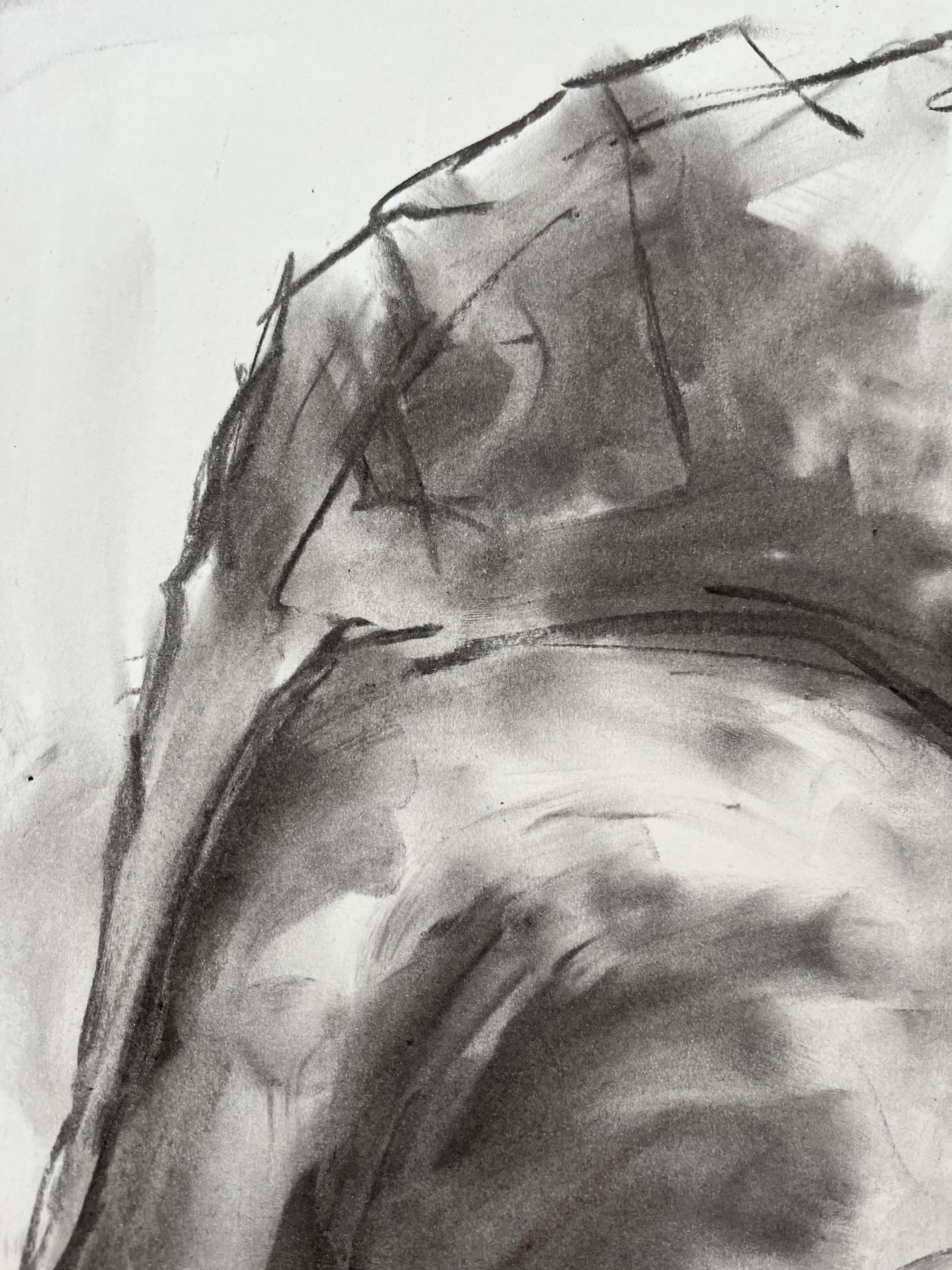 Expectation, Drawing, Charcoal on Paper - Impressionist Art by James Shipton