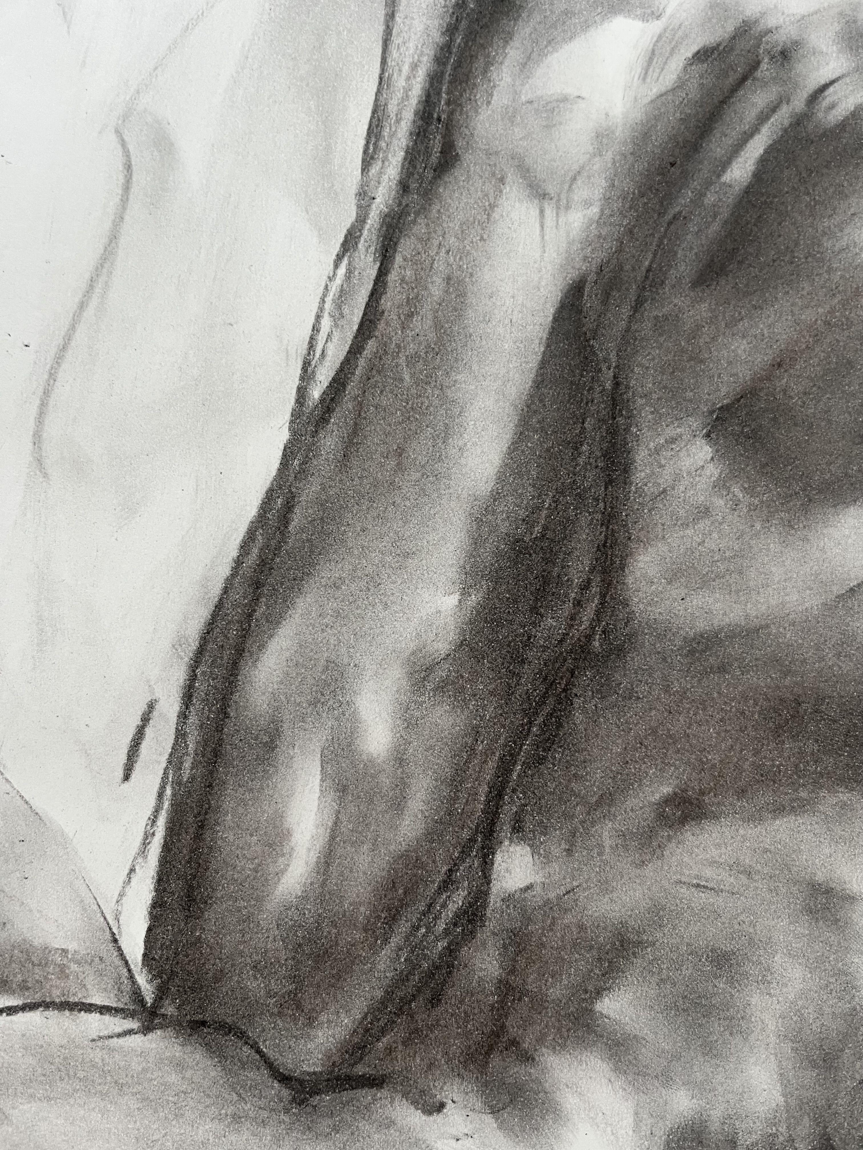 Expectation, Drawing, Charcoal on Paper For Sale 1